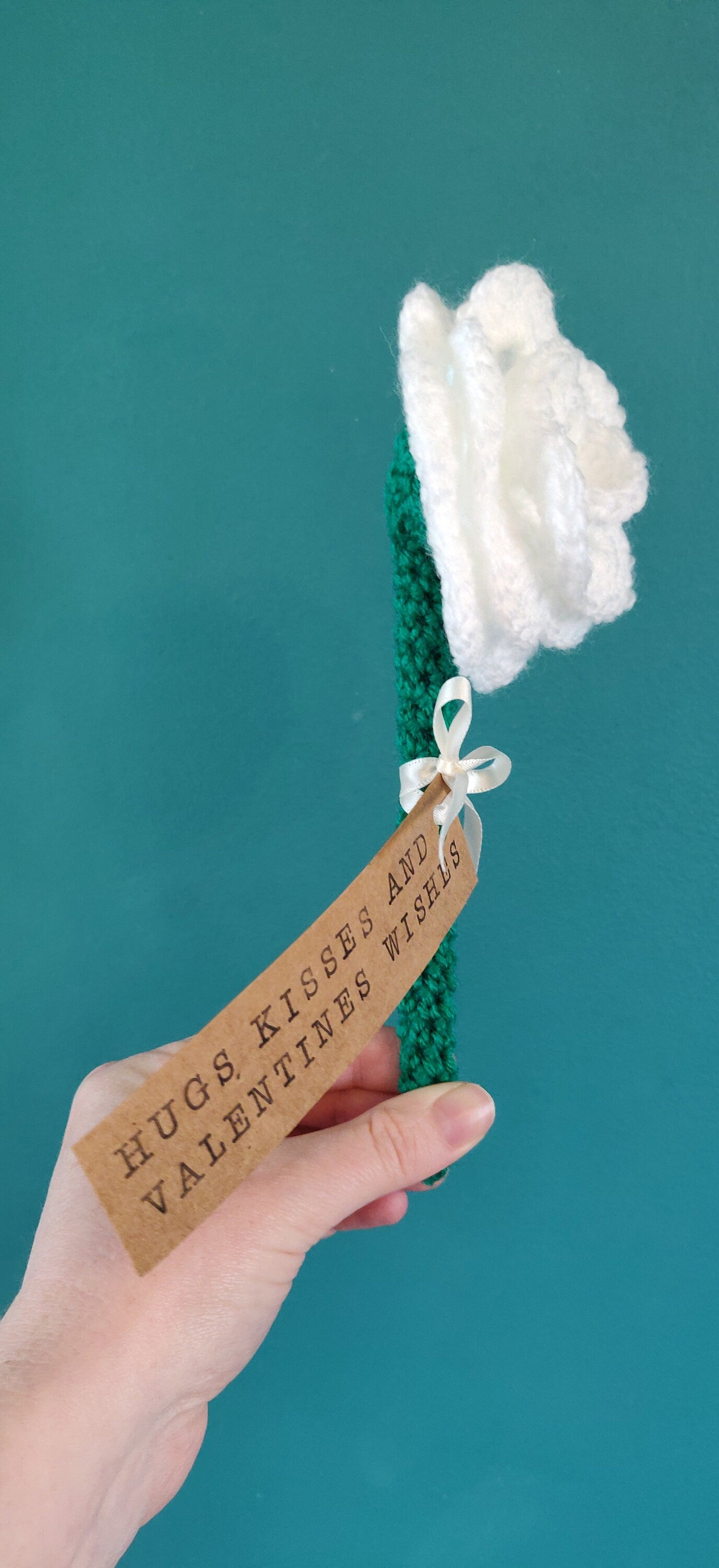 Valentine's Rose, Valentine Gift, Artificial White Rose Flower Ornament, Artificial Flowers, Romantic Gift, Personalised Valentine's Present