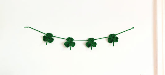 St. Partrick's Day Decoration, Shamrock Bunting, Shamrock Garland, Irish Shamrock Gift, Irish Gift, Paddy's Day Decoration, Leprechaun Decor