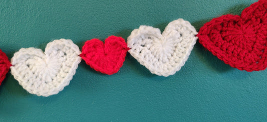Heart Bunting for Valentine's Day, Fabric Heart Garland, Heart Decoration, Heart Gift, Valentine's Banner Decoration, Valentine's Gift,