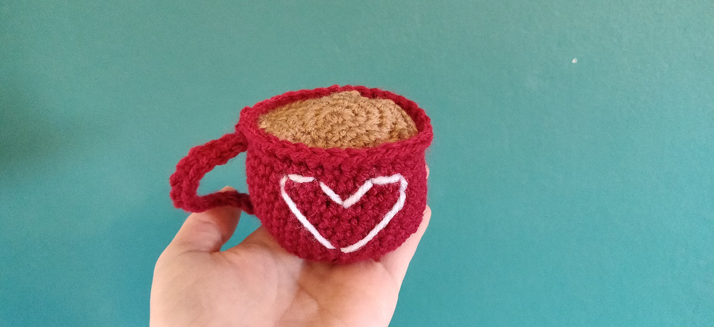 Valentine's Mug Decoration, Valentine's Coffee Gift, Valentine's Tea Gift, Hot Cocoa Mug, Valentine's Door Hanger, Heart Cup Decoration