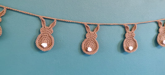 Brown Bunny Rabbit Garland, Bunting Nursery, Bunny Tails, Bunny Ear, Pastel Animal Decor, Kida Room Decoration, Cute Gift, Spring Bunny