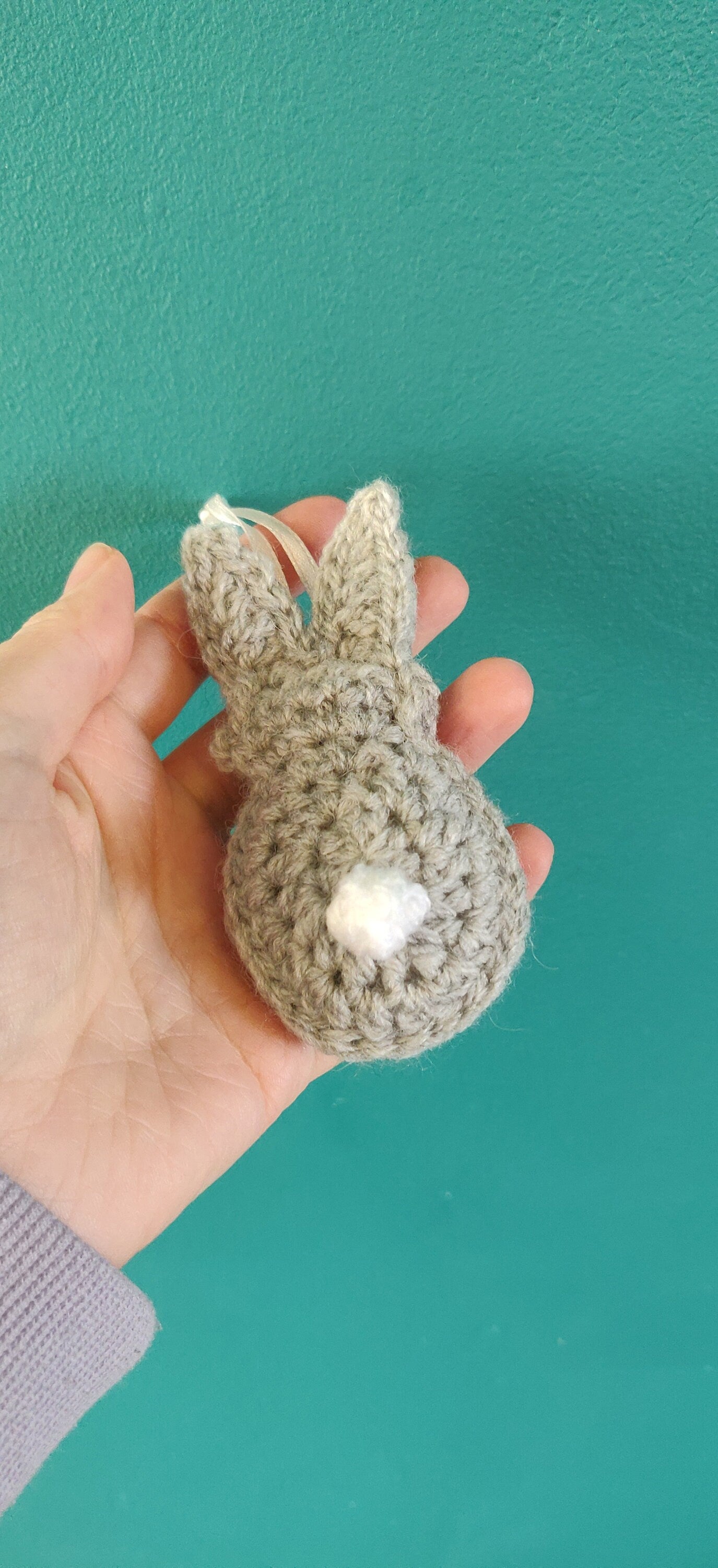 Easter Bunny Hanging Decoration, Brown Bunny Gift, Easter Tree Ornament, Spring Decoration, Easter Gift, Grey Bunny Decor, Crochet Bunny