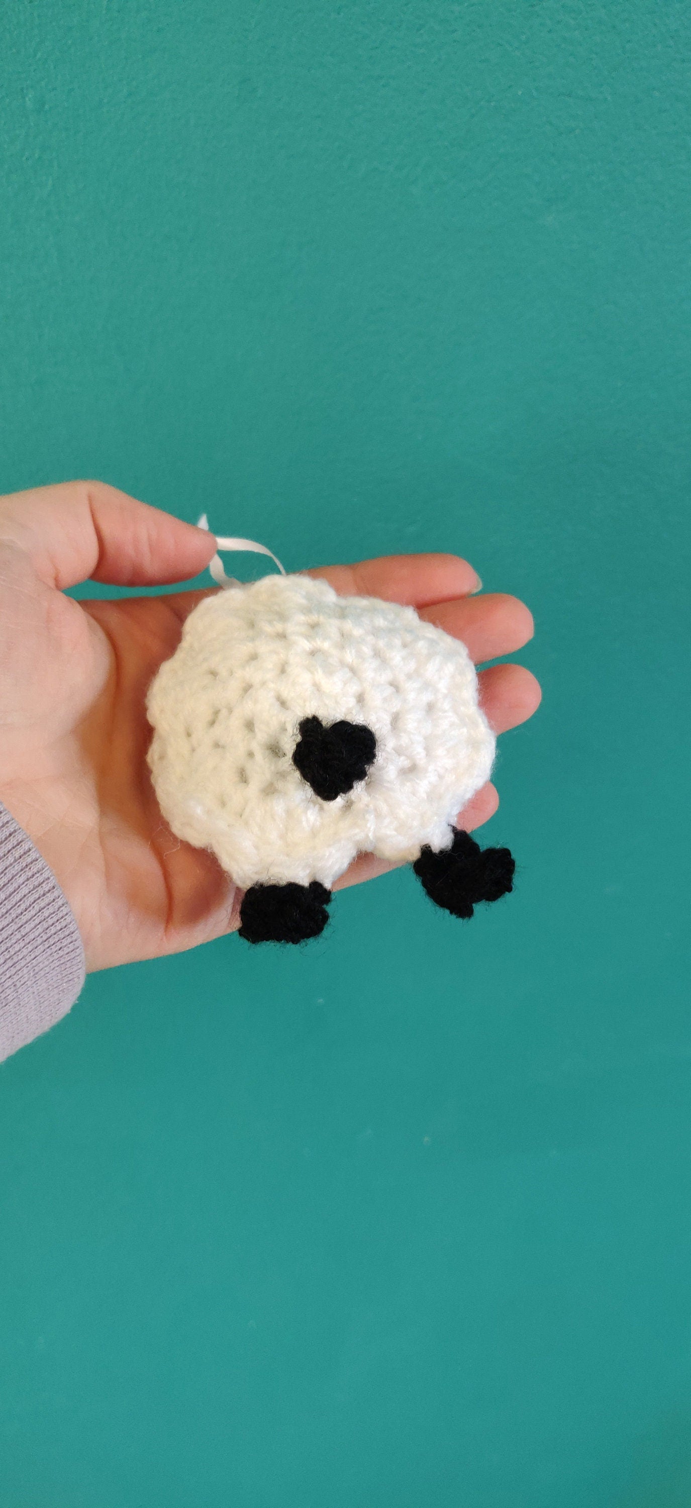 Crochet Lamb Hanging Decoration, Spring Lamb Gift, Easter Decoration, Easter Gift, Door Hanger, Easter Tree Ornament, Farm Animal Decor