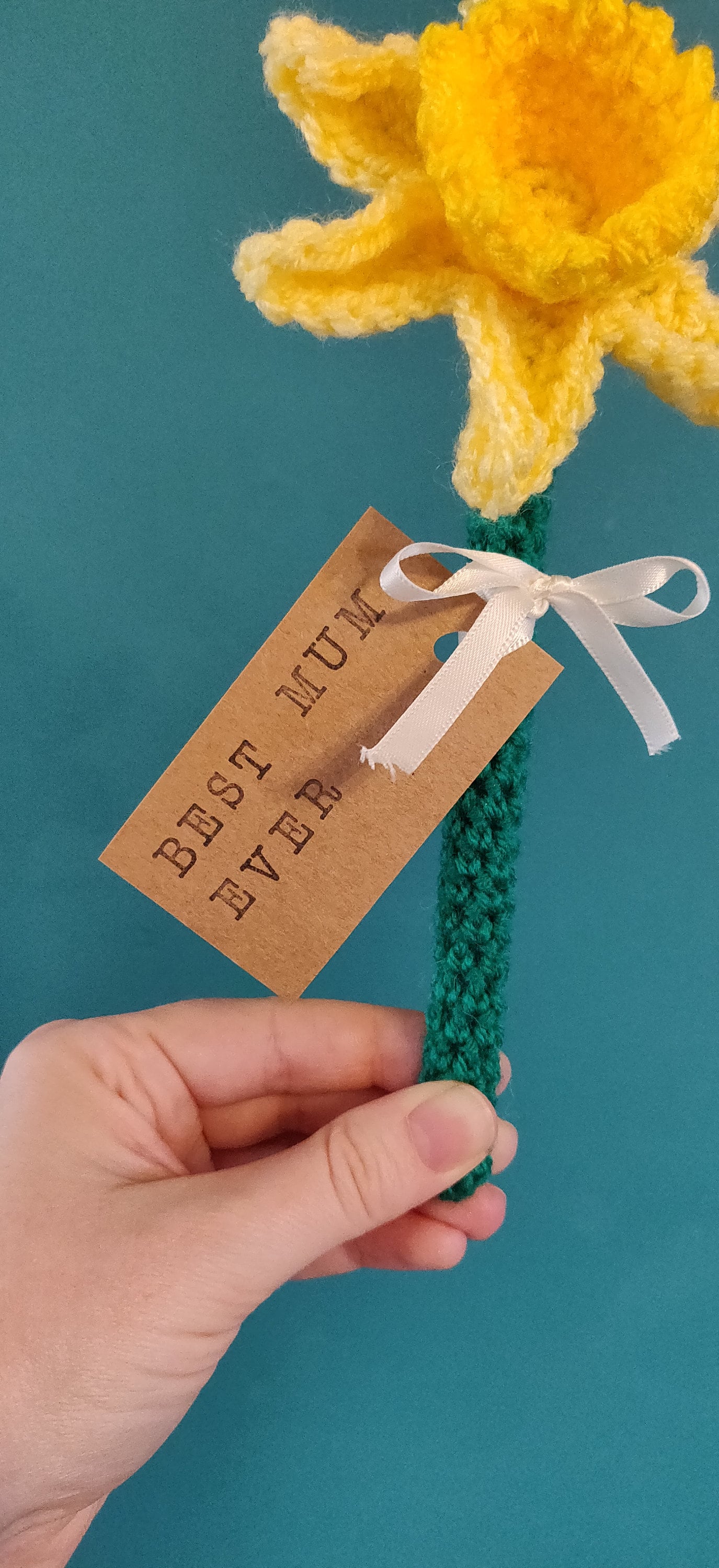 Mothers Day Gift, Best Mum Ever, Daffodil Flower Gift for Mum, Personalised Mother's Day Gift, Daffodil Flower Gift for Grandma