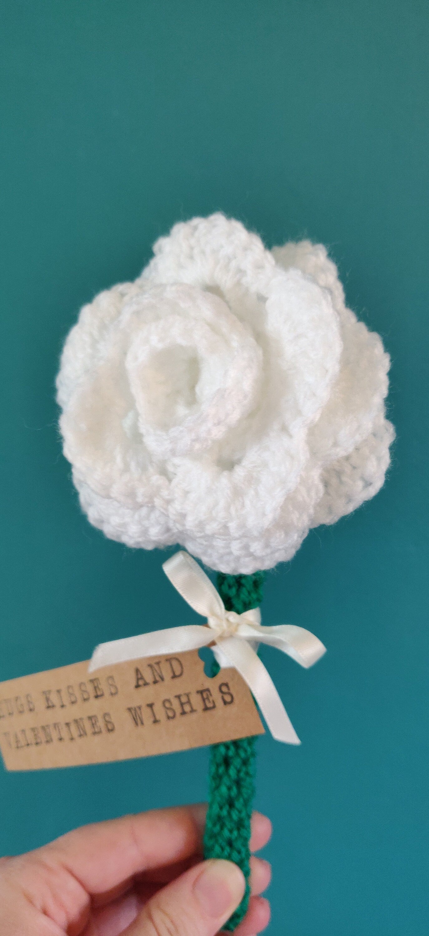 Valentine's Rose, Valentine Gift, Artificial White Rose Flower Ornament, Artificial Flowers, Romantic Gift, Personalised Valentine's Present
