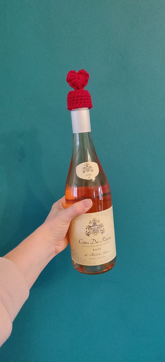 Heart Bottle Topper Valentine's Gift, Bottle Warmer, Heart Gift, Bottle Accessories, Wine Charms, Valentine's Day Gift for Him, Gift for Her