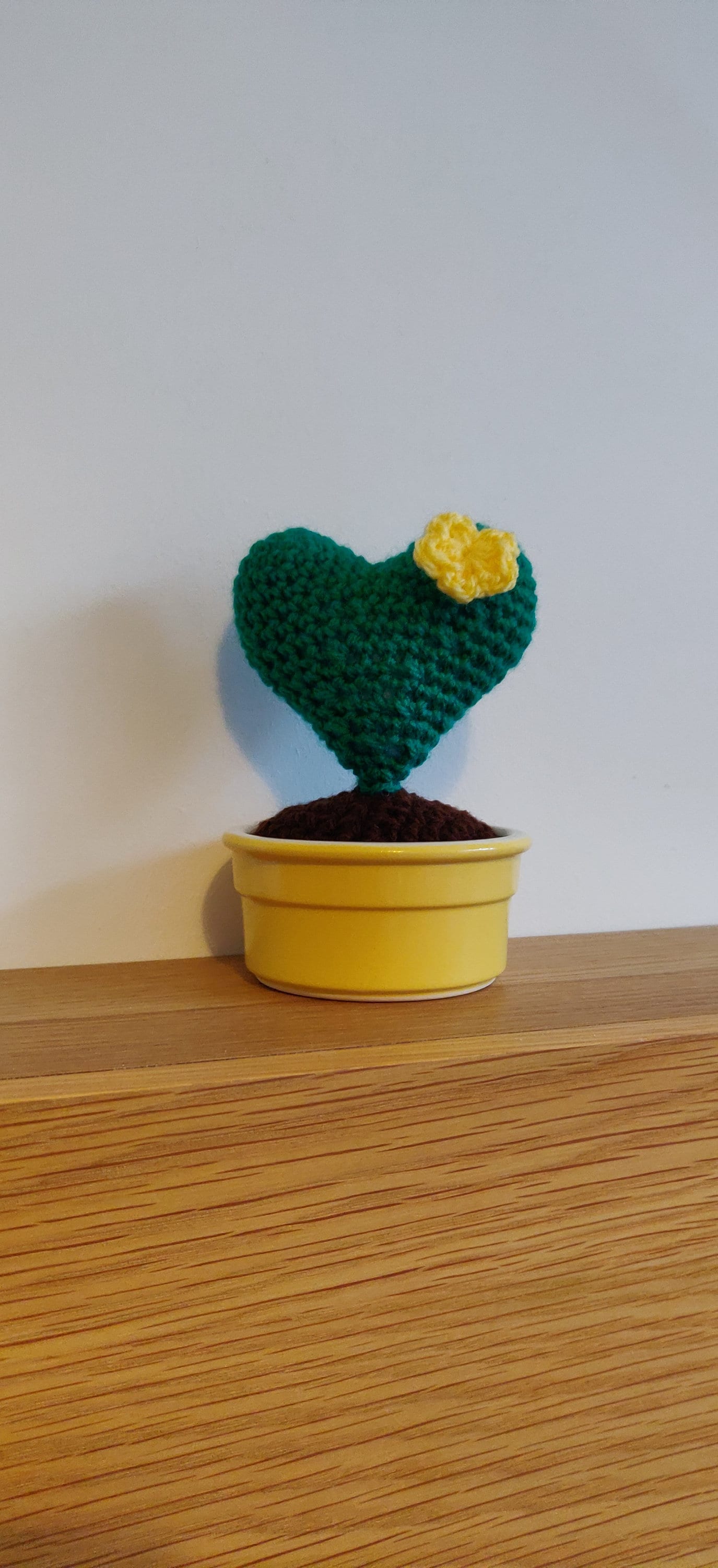 Set of Two Crochet Heart Cacti, Flower Pot Decor