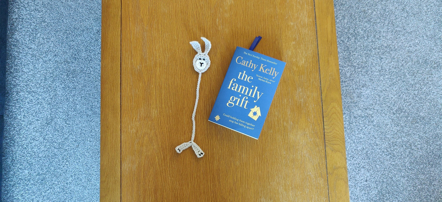 Bunny Bookmark, Crochet Rabbit Gift, Bunny Ears, Bunny Tail, Easter Bunny Decorations, Grey Hare Book Marker, Hare Gift, Spring Brown Bunny