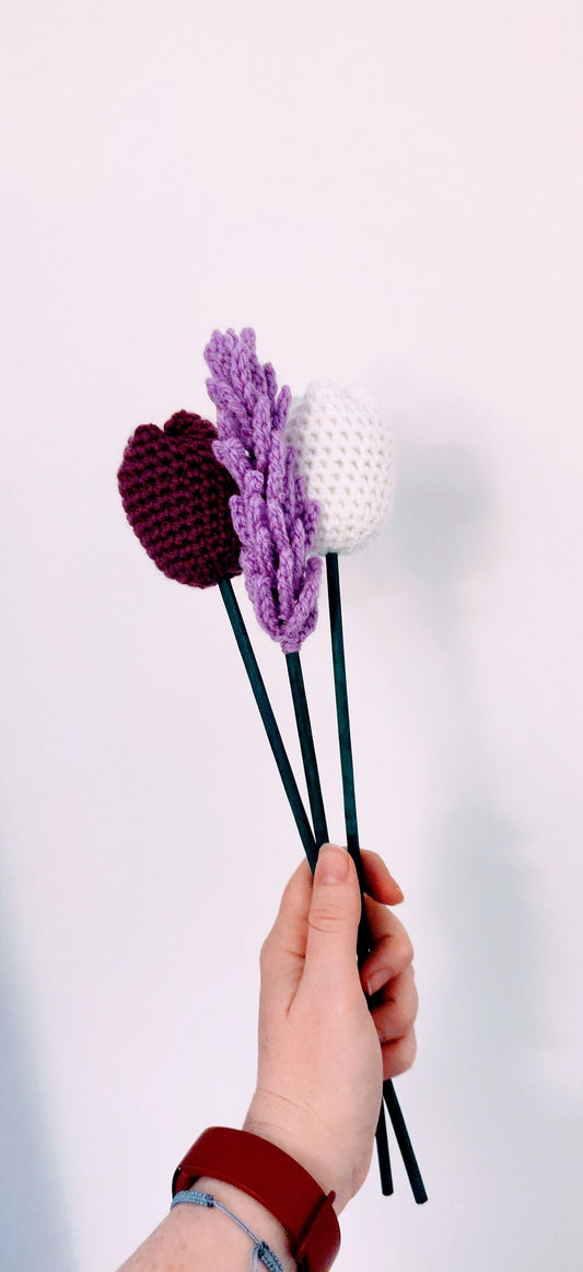 Tulip and Lavender Bouquet, Artificial Flower Arrangement, Purple Flower Gift, Lavender Gift, Mother's Day Gift, Faux Floral Home Decoration