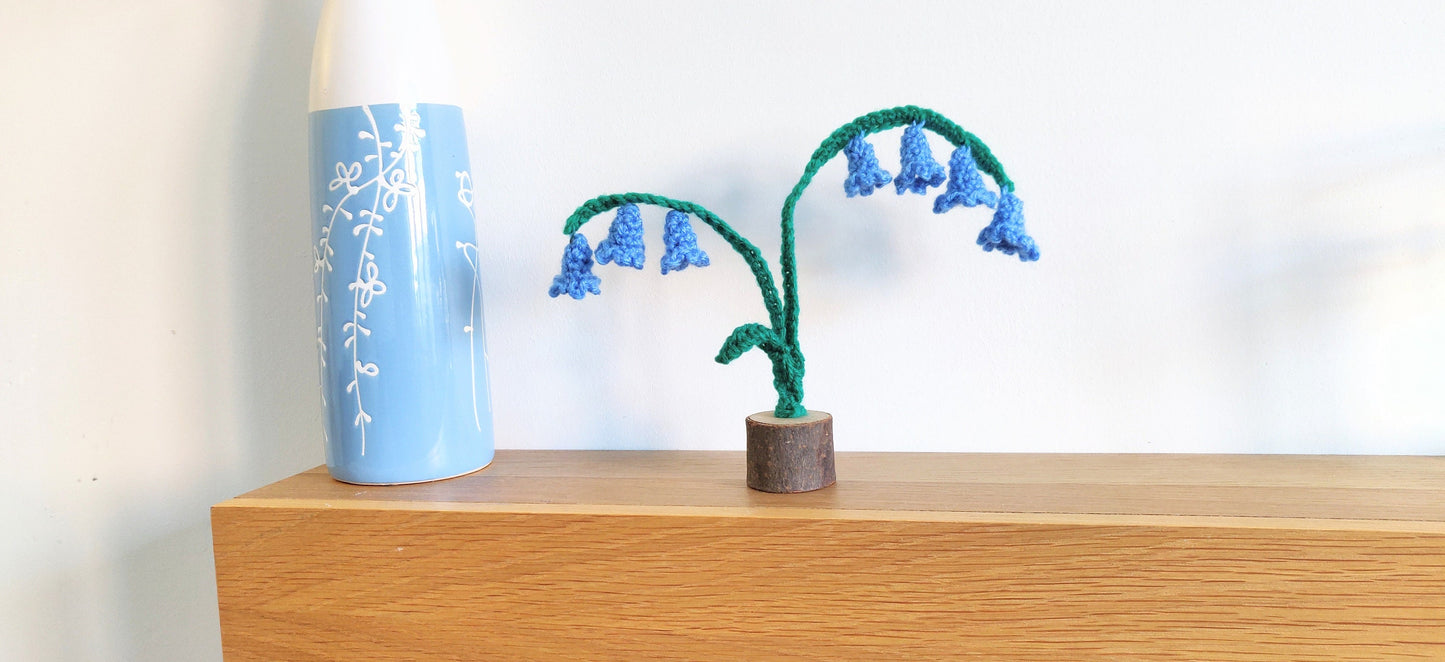 Bluebell Gift, Crochet Bluebell Flower, Faux Bluebell, Bluebell Crochet Flower, Flower Arrangement, Flower Decor, Artificial Blue Flowers