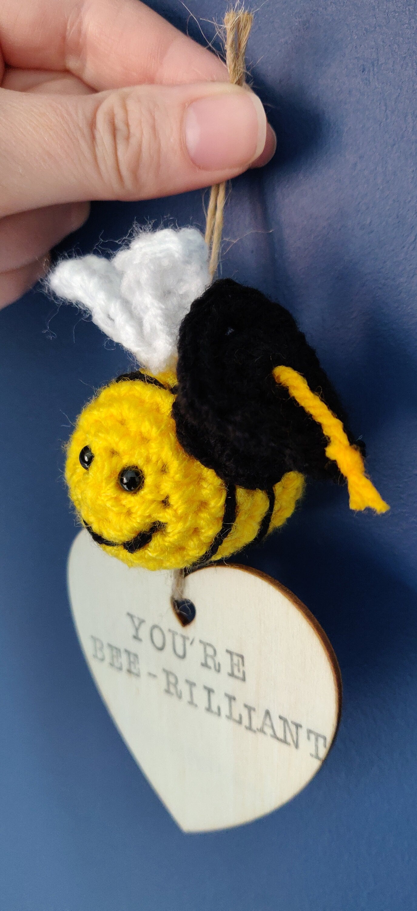 Crocheted Bee Graduation Gift, Pun Sign, College Keepsake