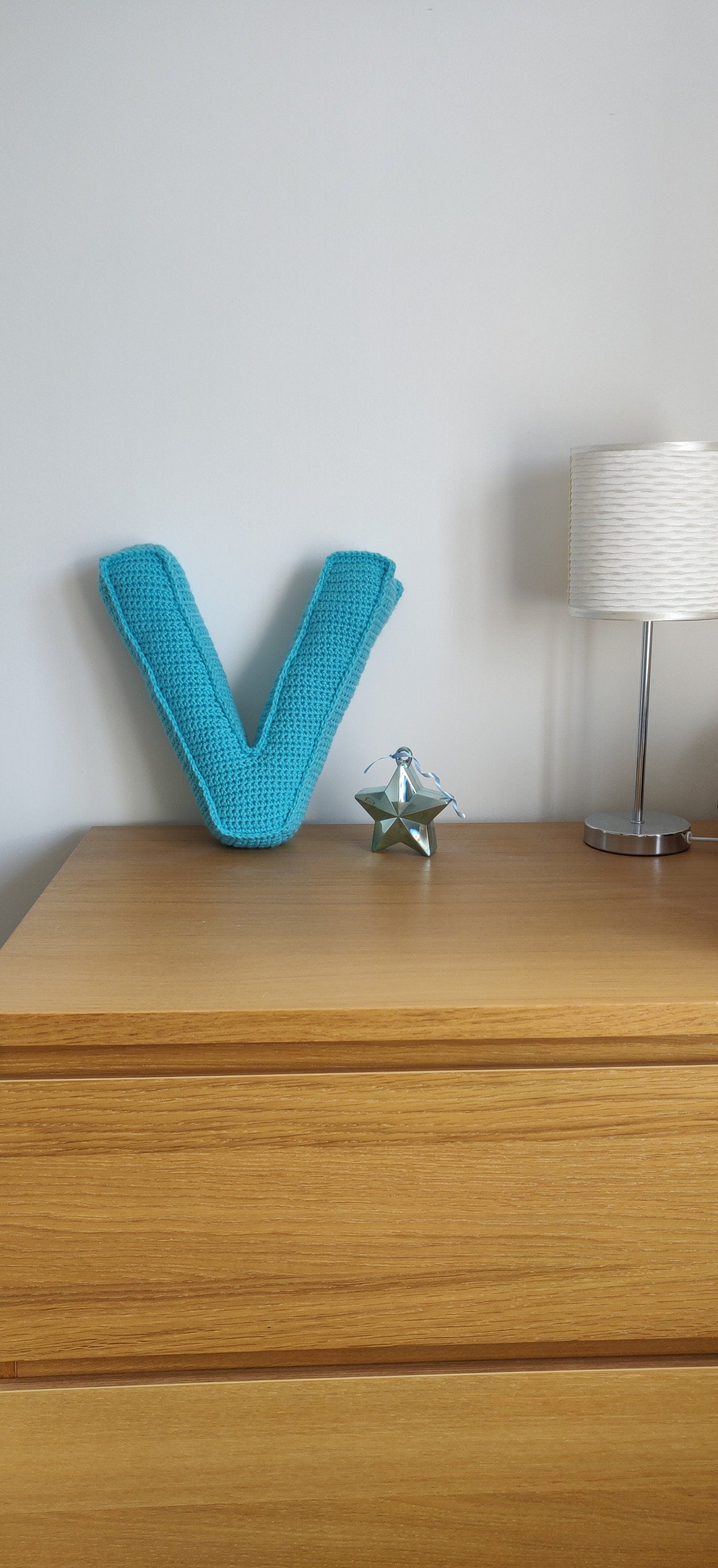 Large Crochet Letter, Nursery Decoration, Christening Gift for Boys and Girls, Christening Decoration,  Letter for Nursery, Baby Shower Gift