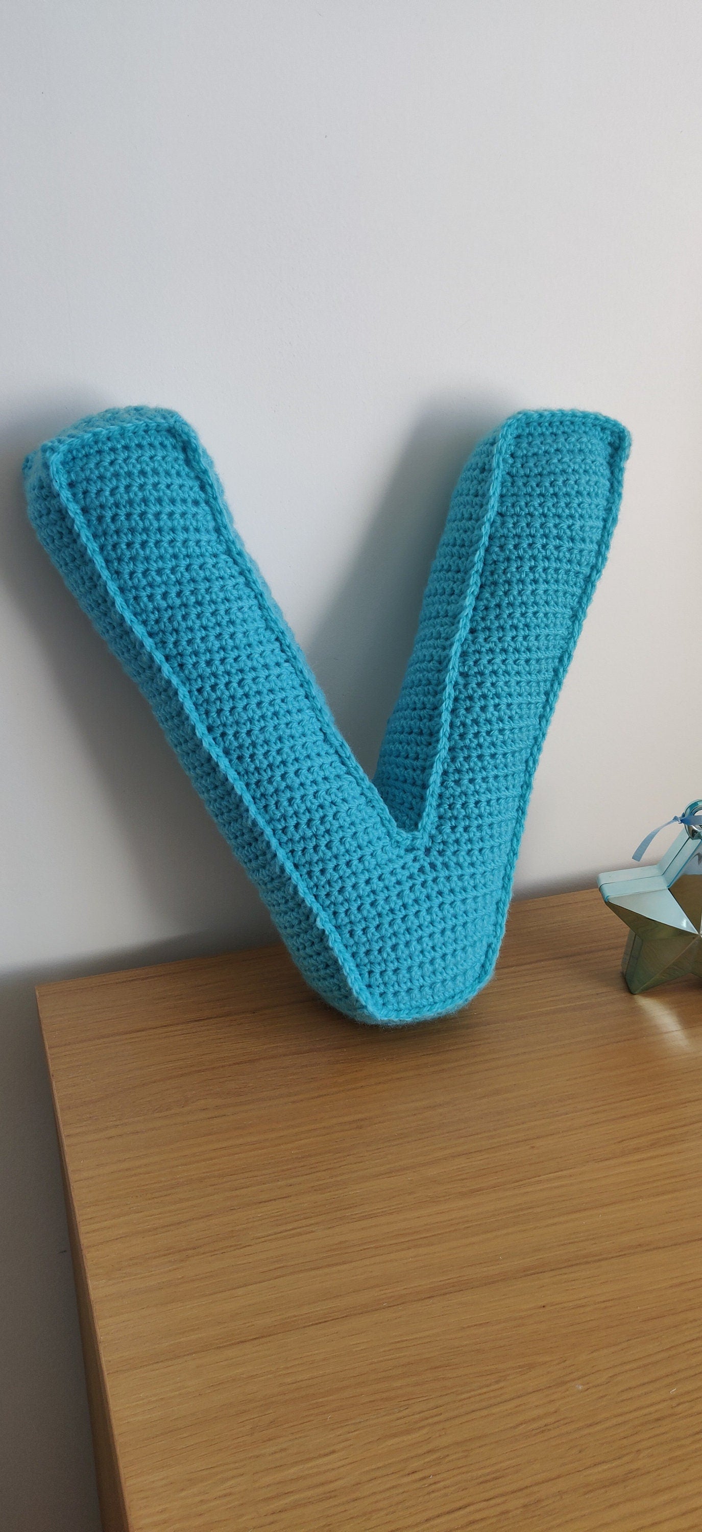 Large Crochet Letter, Nursery Decoration, Christening Gift for Boys and Girls, Christening Decoration,  Letter for Nursery, Baby Shower Gift