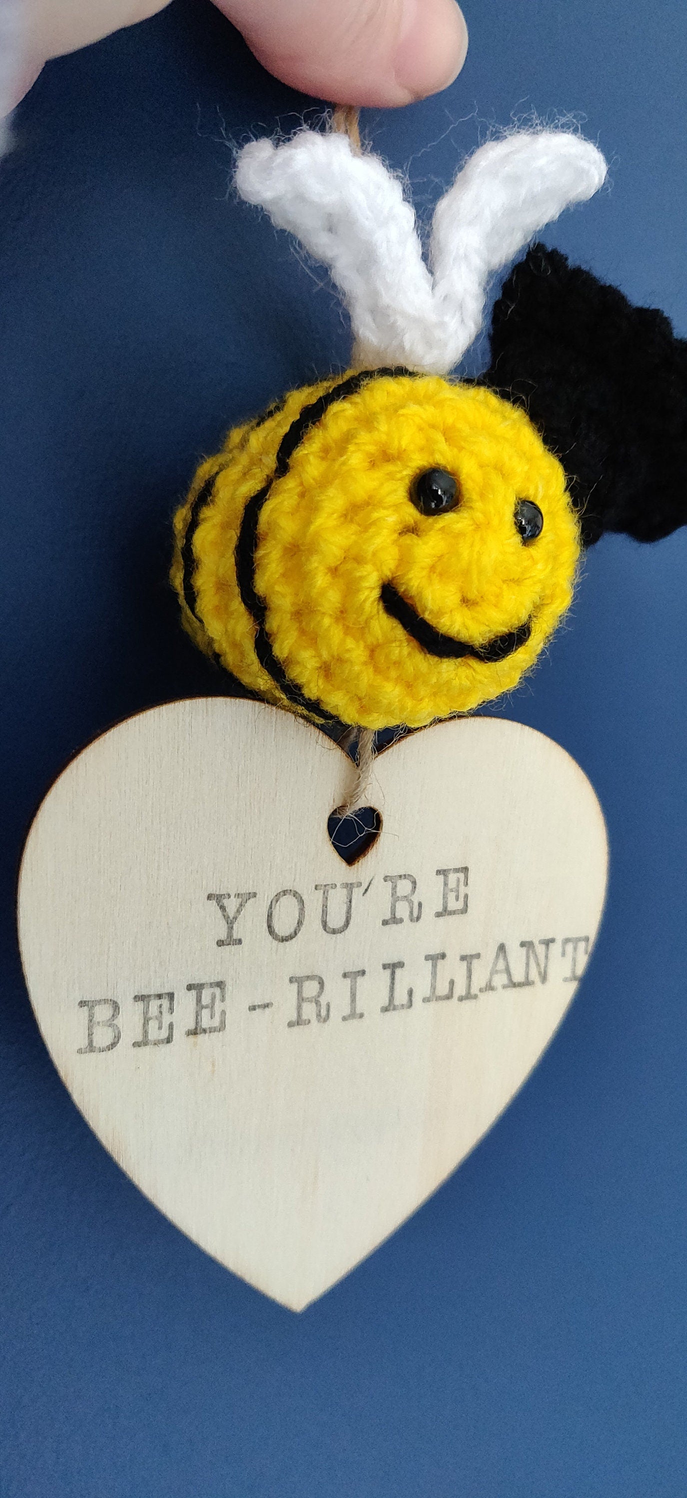 Crocheted Bee Graduation Gift, Pun Sign, College Keepsake
