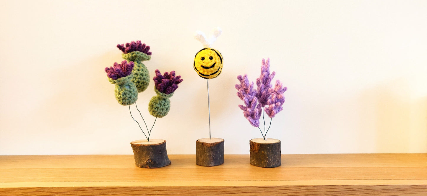 Purple Lavender Flower Arrangement, Faux Scottish Heather