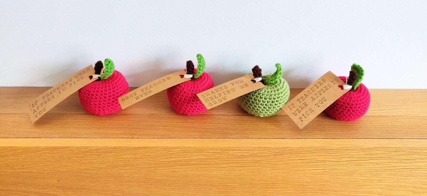 Apple Teacher Gift, End of Term Present, If Teachers Were Apples I'd Pick You, Crochet Personalised Teacher Appreciation, Red Apple Prop
