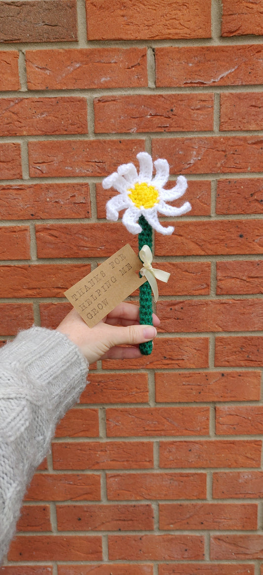 Daisy Teacher Gift, Gifts for Teachers, Thank You for Helping Me Grow, Personalised Teacher Assistant Gift, Artificial Daisy, Fake Daisy