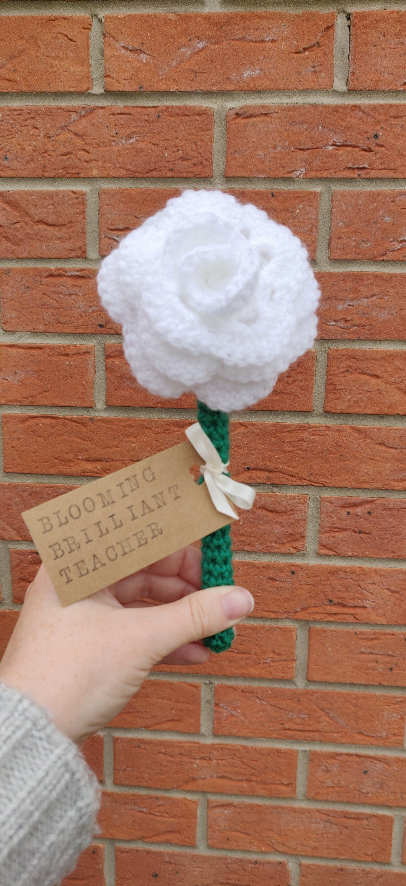 Rose Teacher Gift, Custom Gifts for Teachers, Thank You for Helping Me Grow, Personalised Teacher Assistant Gift, Unique Fake Rose Gift