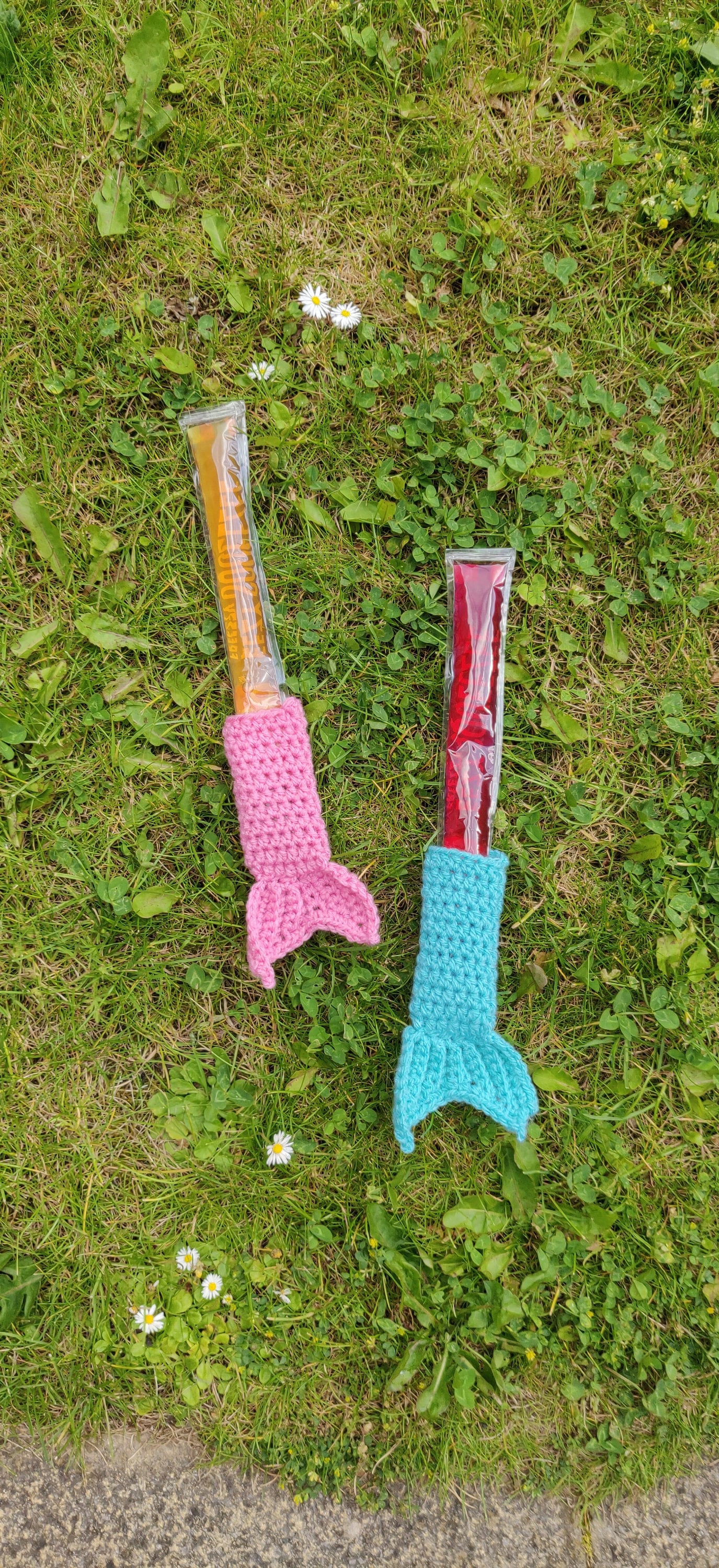 Mermaid Ice Pop Holder, Mermaid Tail Gift, Summer Gift, Popsicle Holder, Cold Hand Mermaid, Crochet Blue Mermaid, Summer Party Favour Girl