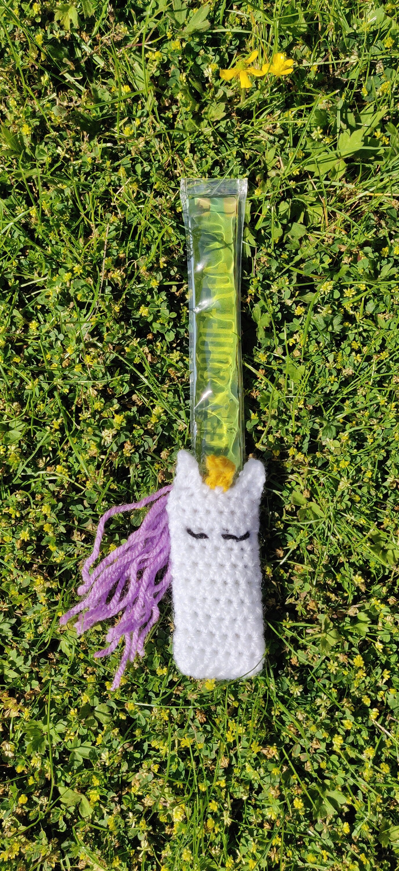 Unicorn Ice Pop Holder, Unicorn Gift, Summer Gift, Popsicle Holder, Cold Hand Unicorn, Crochet Purple Unicorn Mane, Summer Party Favour Girl