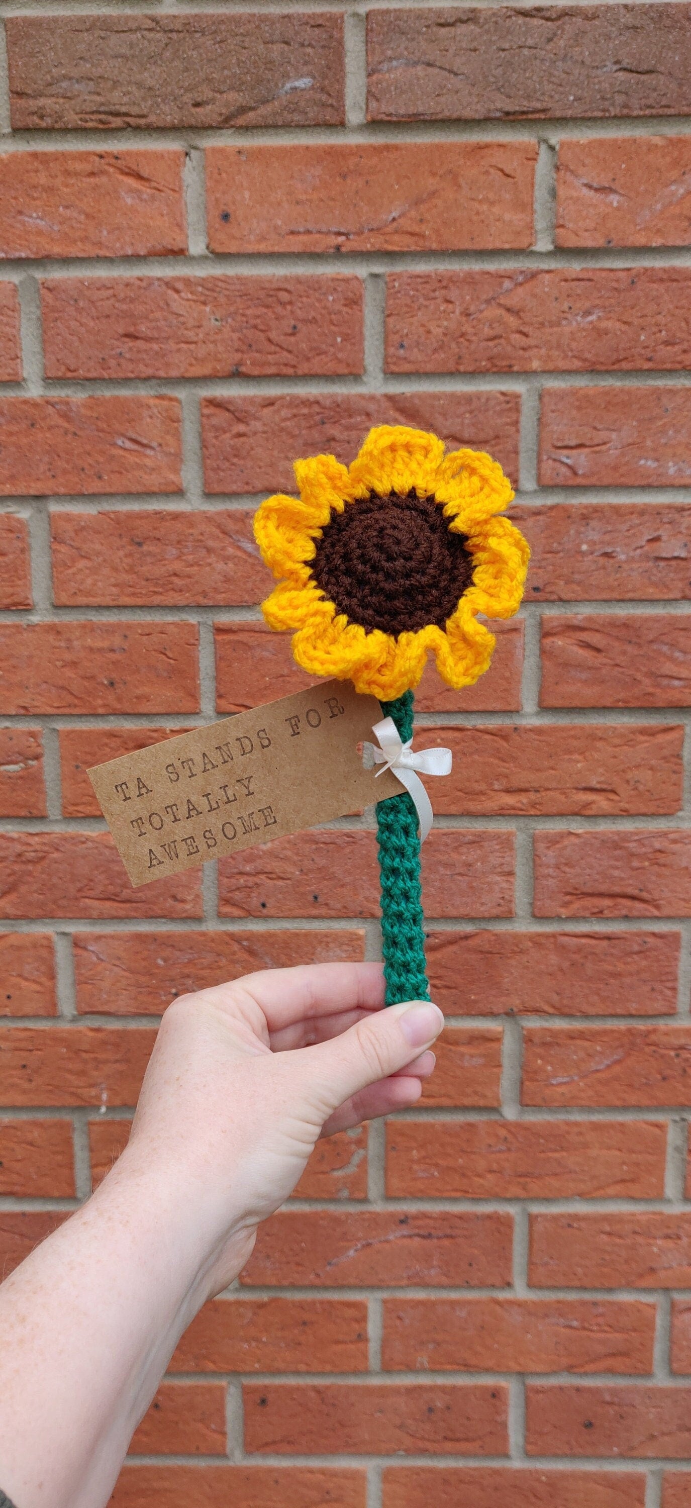 Sunflower Teacher Gift, Gifts for Teacher, TA Stands for Totally Awesome TA, Personalised Teacher Gift, Artificial Sunflower, Fake Sunflower