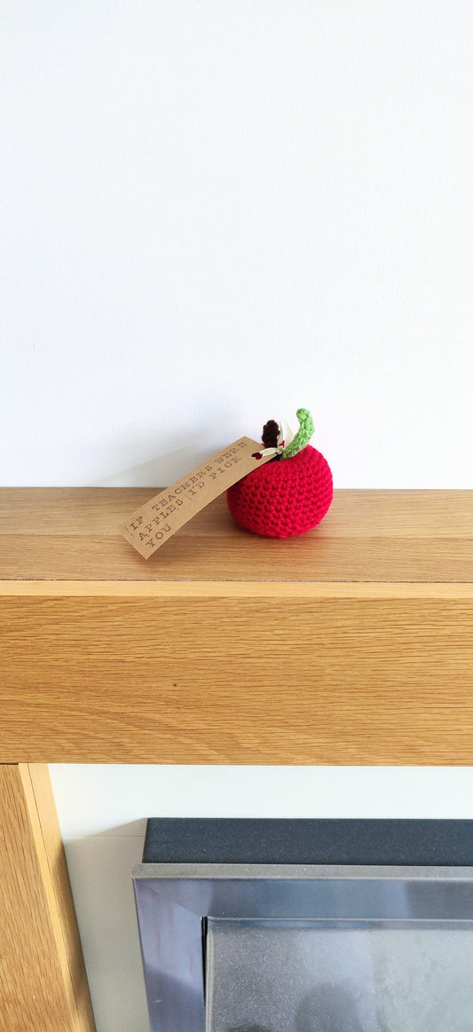 Apple Teacher Gift, End of Term Present, If Teachers Were Apples I'd Pick You, Crochet Personalised Teacher Appreciation, Red Apple Prop