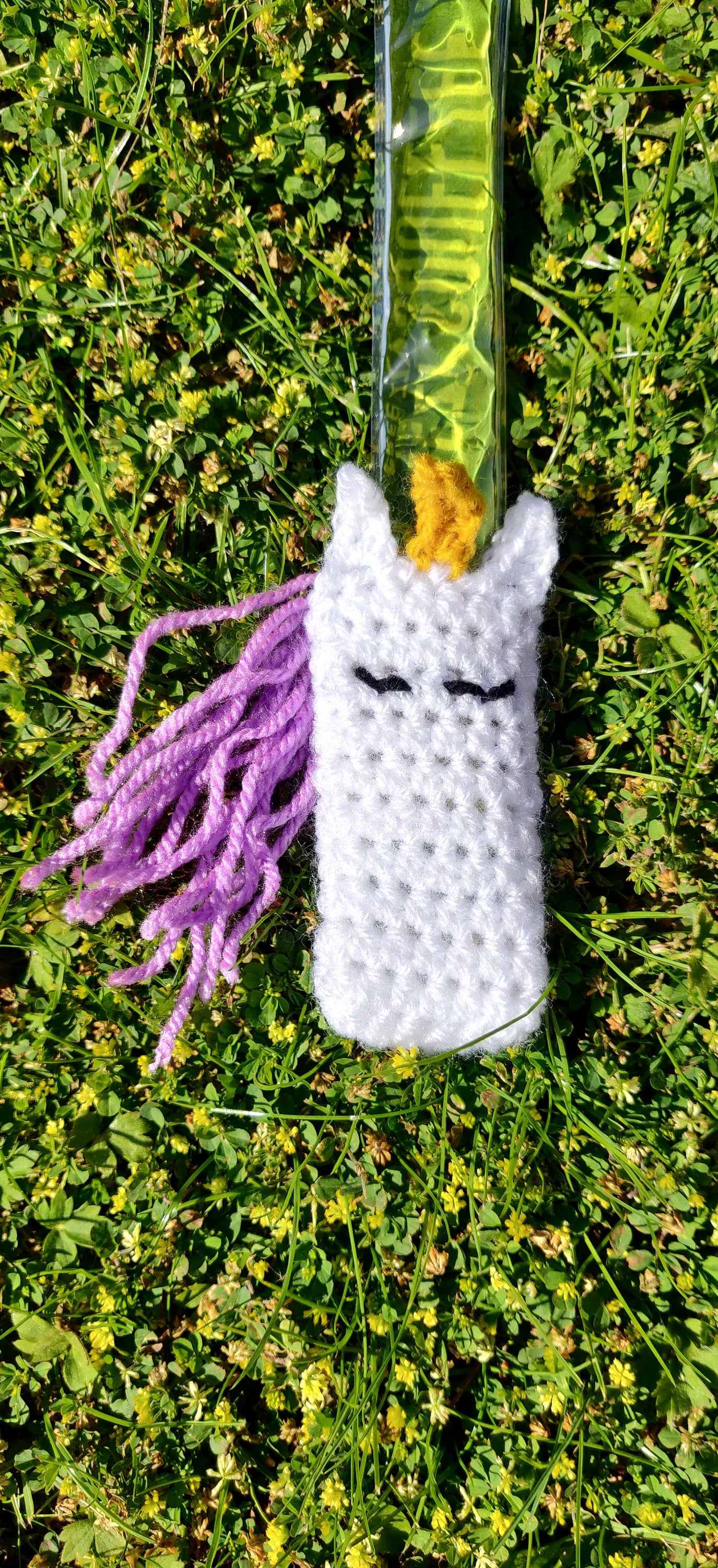 Unicorn Ice Pop Holder, Unicorn Gift, Summer Gift, Popsicle Holder, Cold Hand Unicorn, Crochet Purple Unicorn Mane, Summer Party Favour Girl