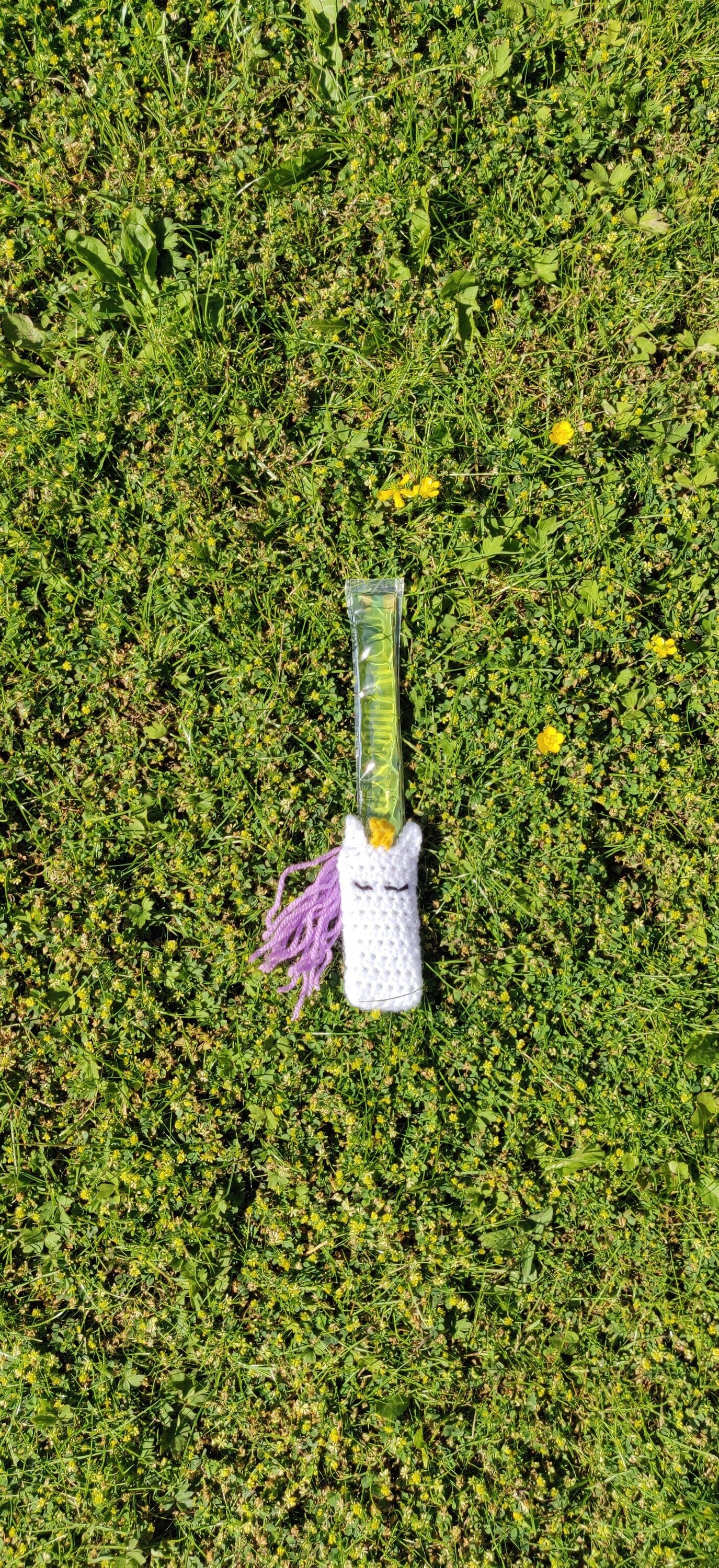 Unicorn Ice Pop Holder, Unicorn Gift, Summer Gift, Popsicle Holder, Cold Hand Unicorn, Crochet Purple Unicorn Mane, Summer Party Favour Girl