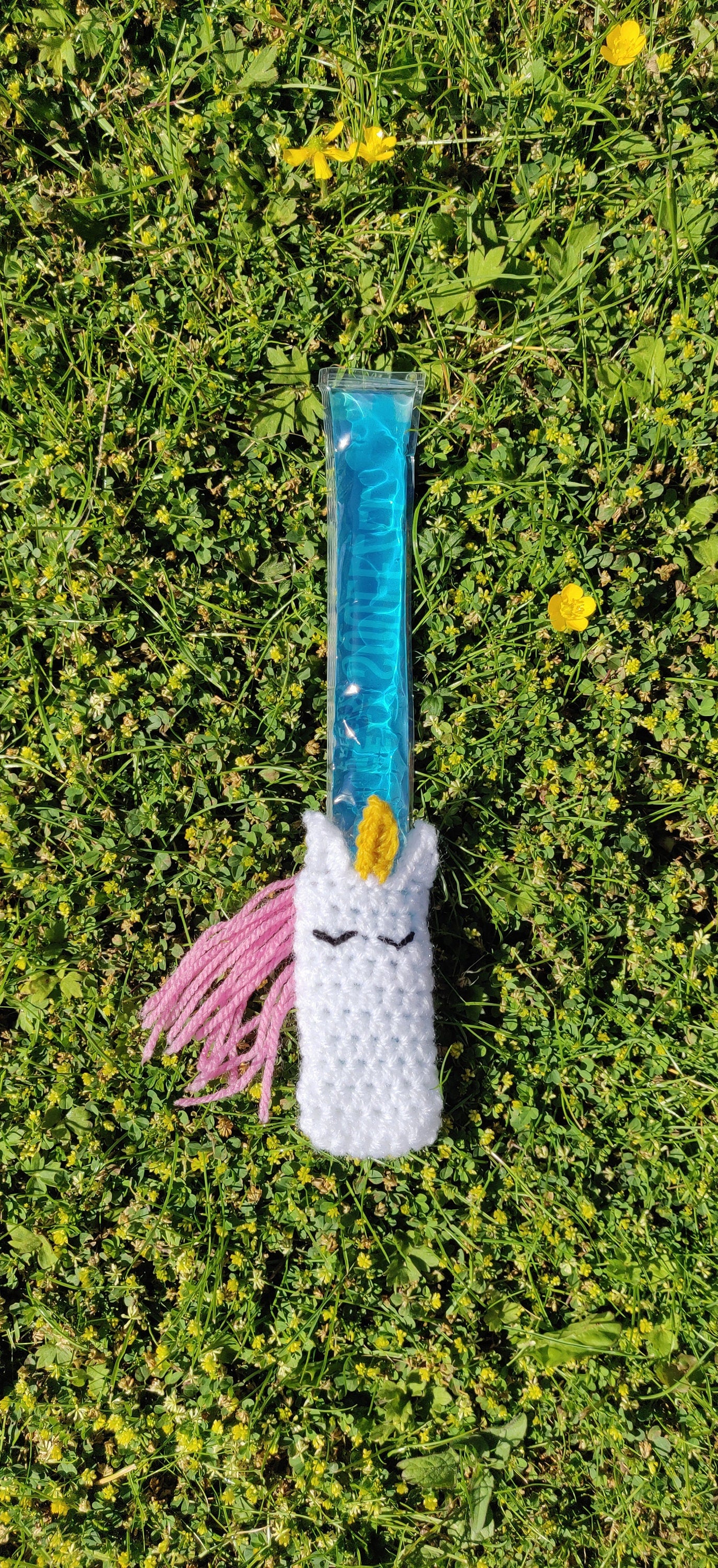 Unicorn Ice Pop Holder, Unicorn Gift, Summer Gift, Popsicle Holder, Cold Hand Unicorn, Crochet Pink Unicorn, Summer Party Favour Girls
