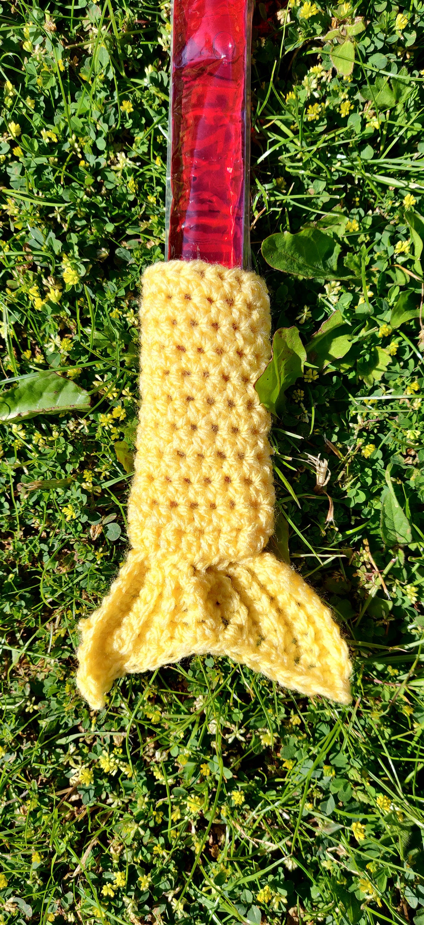 Mermaid Ice Pop Holder, Mermaid Tail Gift, Summer Gift, Popsicle Holder, Cold Hand Mermaid, Crochet Yellow Mermaid, Summer Party Favour Girl