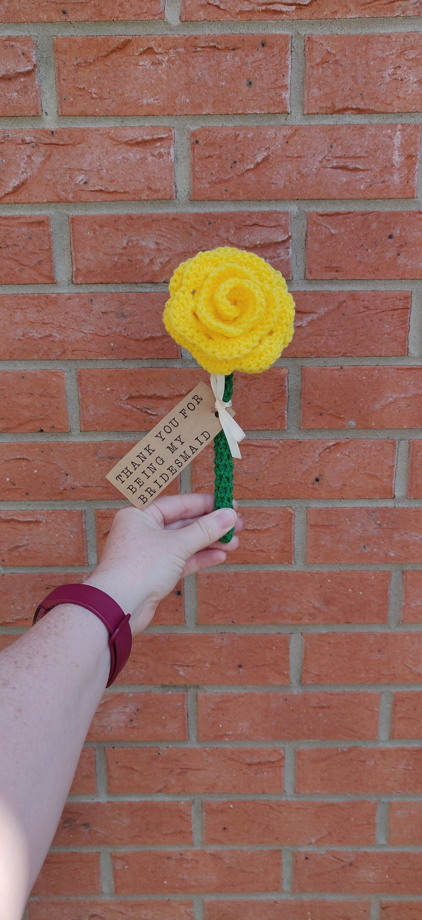Thank You for Being my Bridesmaid Gift, Yellow Rose Gift, Keepsake Gift, Gift for Friends, Personalised Bridesmaid or Maid Of Honour Gift