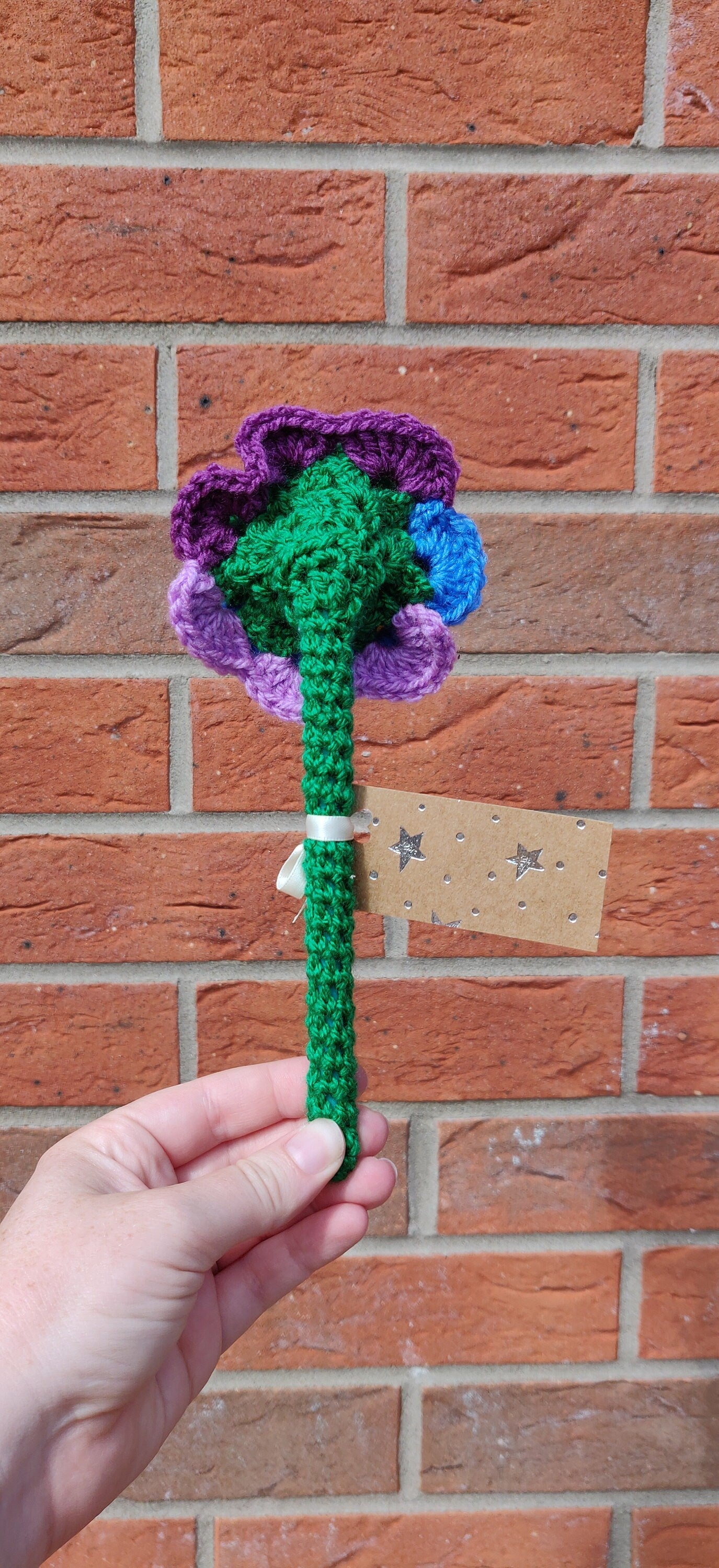 Crochet Rainbow Rose, Pride Gift, Personalized Flower