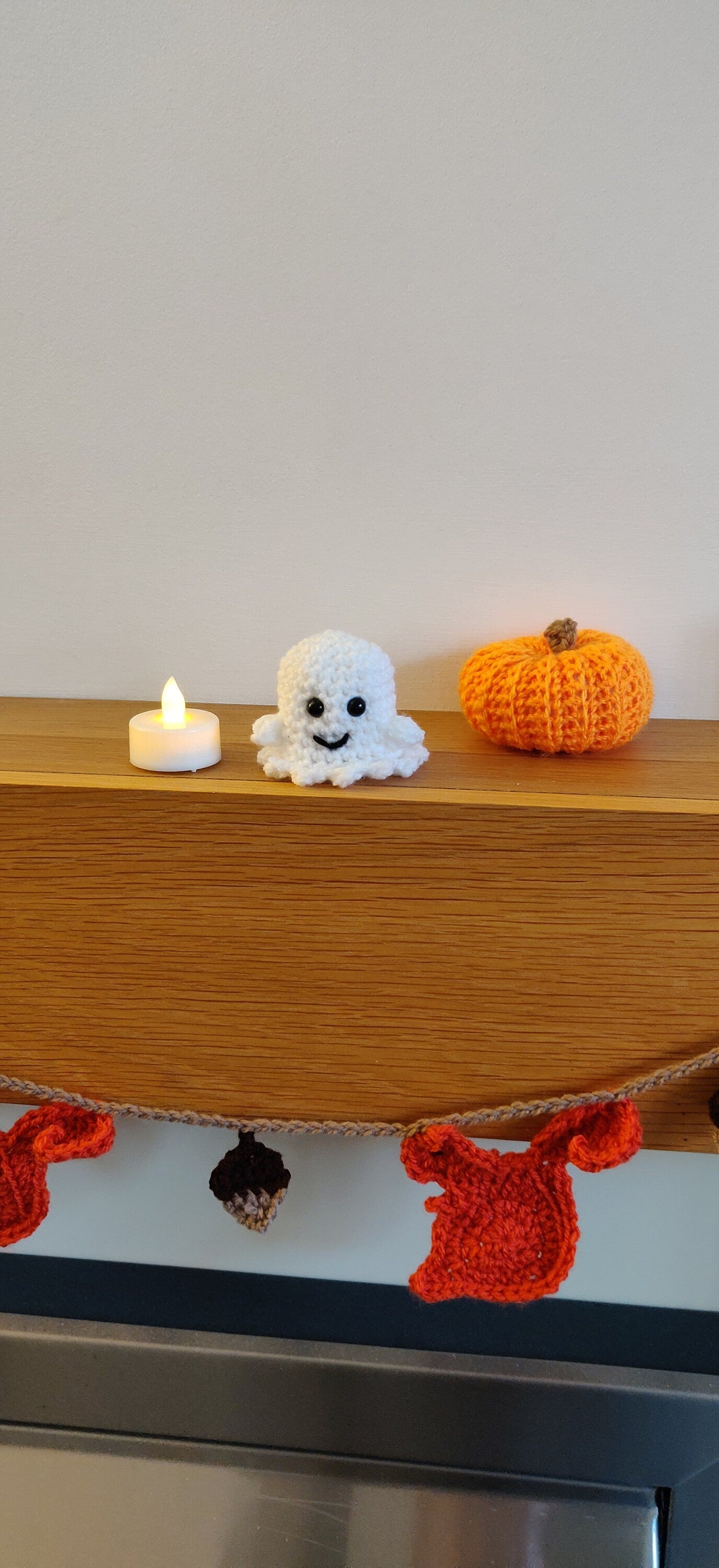Mini Crochet Ghost Hanging Decoration, Halloween Ornament