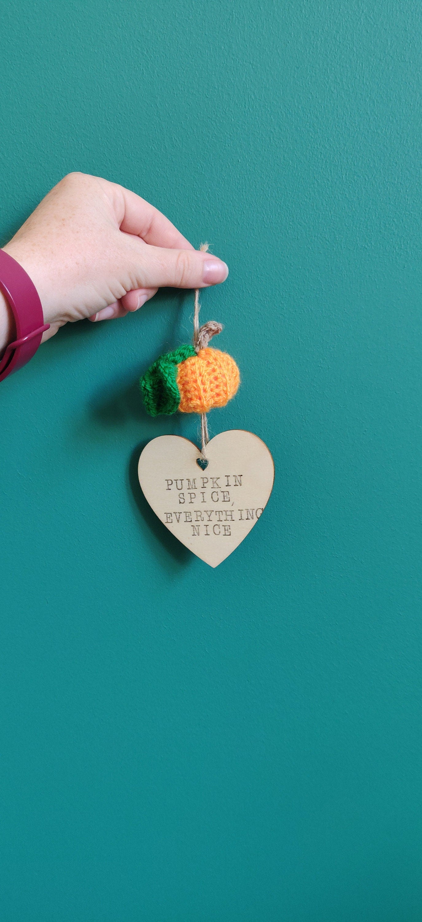 Pumpkin Spice, Everything Nice Sign, Autumn Hanging Decoration, Mini Pumpkin Sign, Crochet Pumpkin, Personalised Sign, Halloween Decor