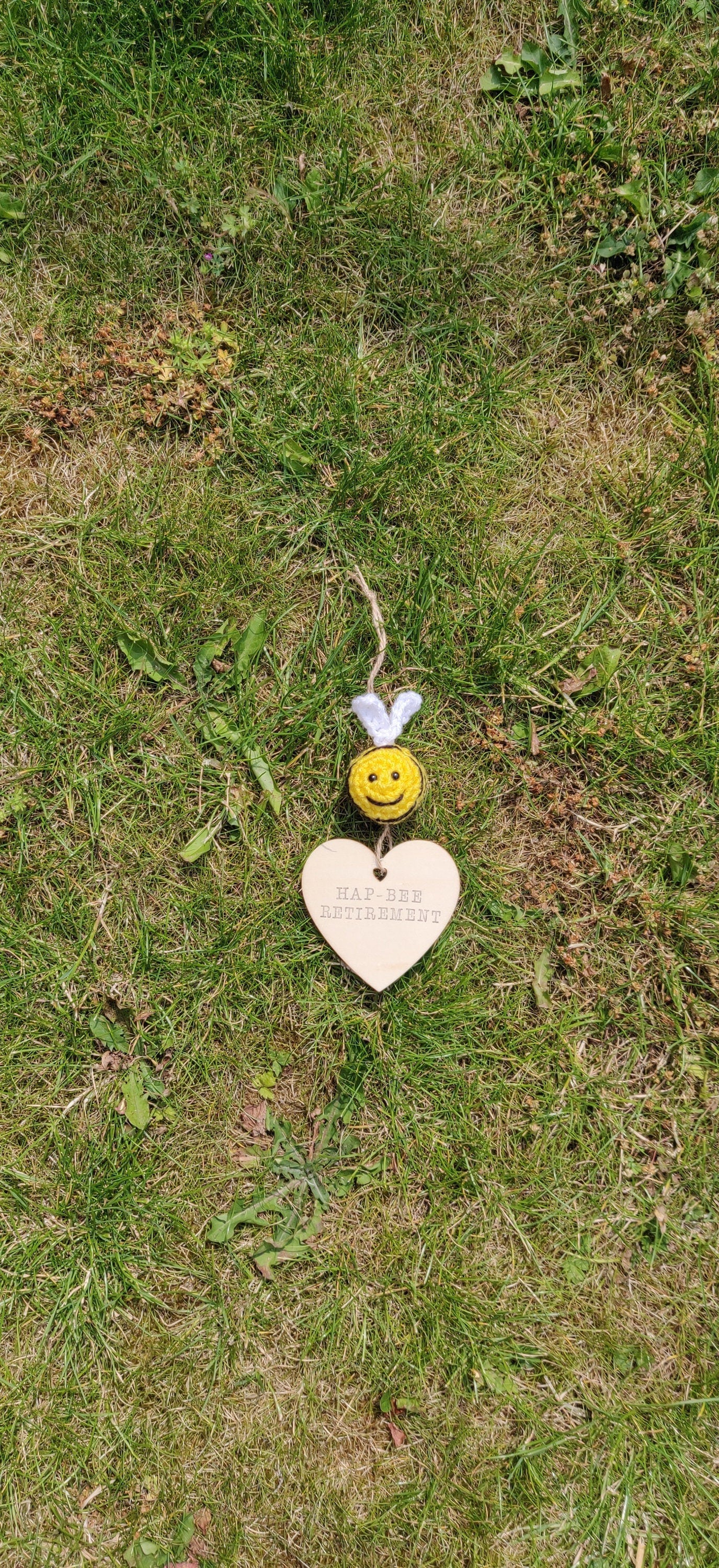 Retirement Bee Gift: Hap-bee Wooden Hanging Sign Keepsake
