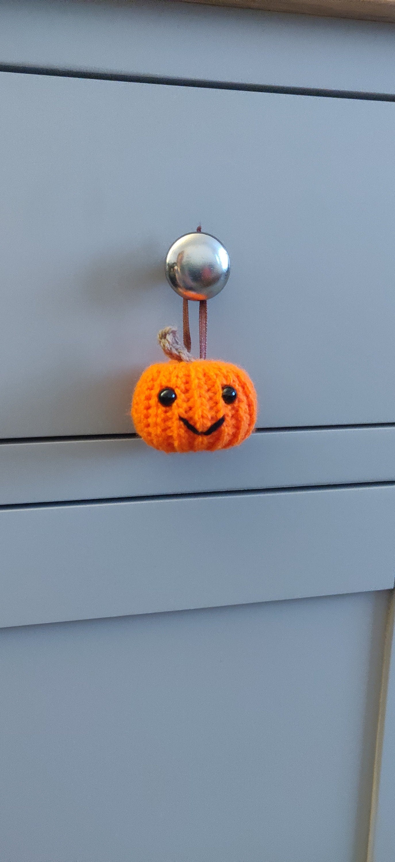 Crochet Pumpkin Ornament, Smily Face Halloween Decor