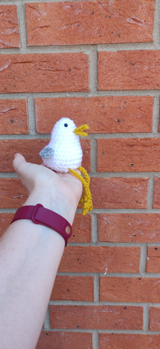 Crochet Seagull Shelf Sitter, Beach Decor, Caravan Ornament
