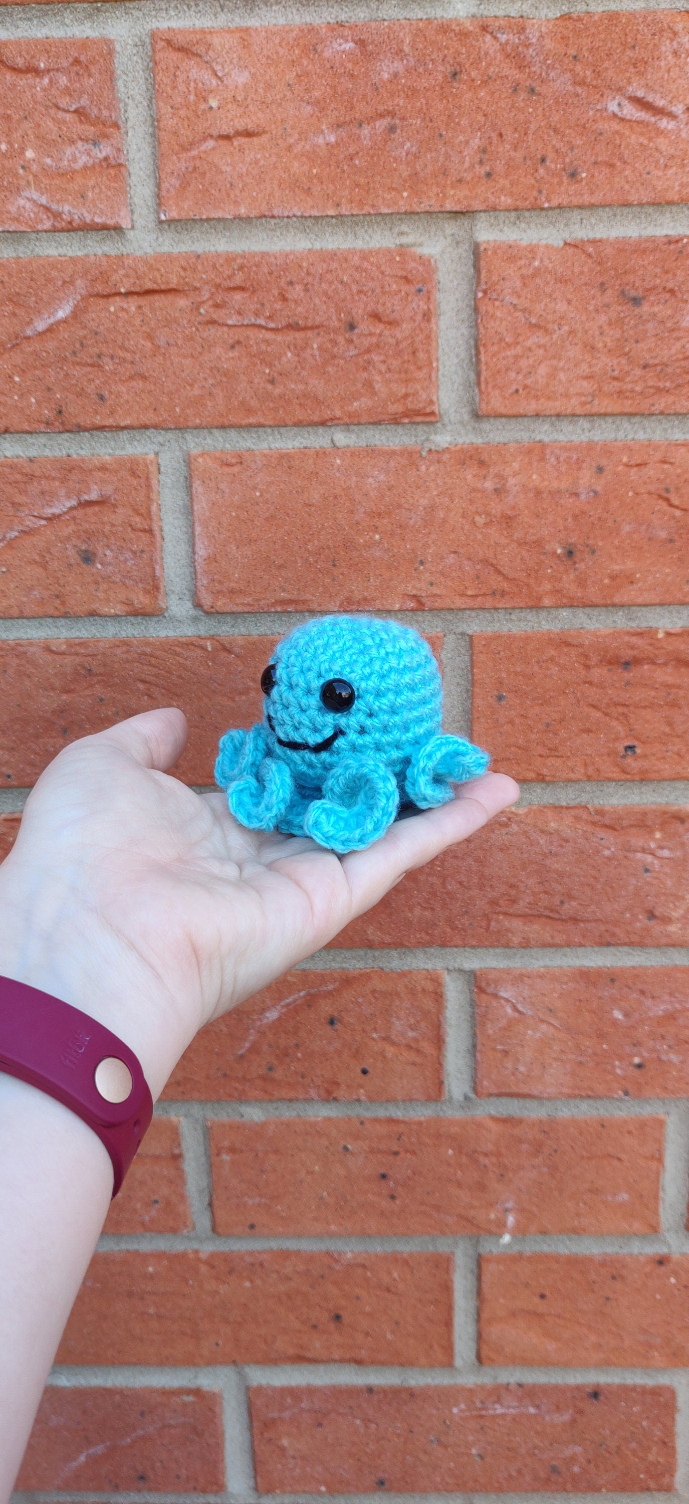 Blue Octopus Ornament Figure, Shelf Buddy, Shelf Sitter, Sea Themed Decor, Octopus Crochet Plush, Under the Sea Gift, Squid Gift