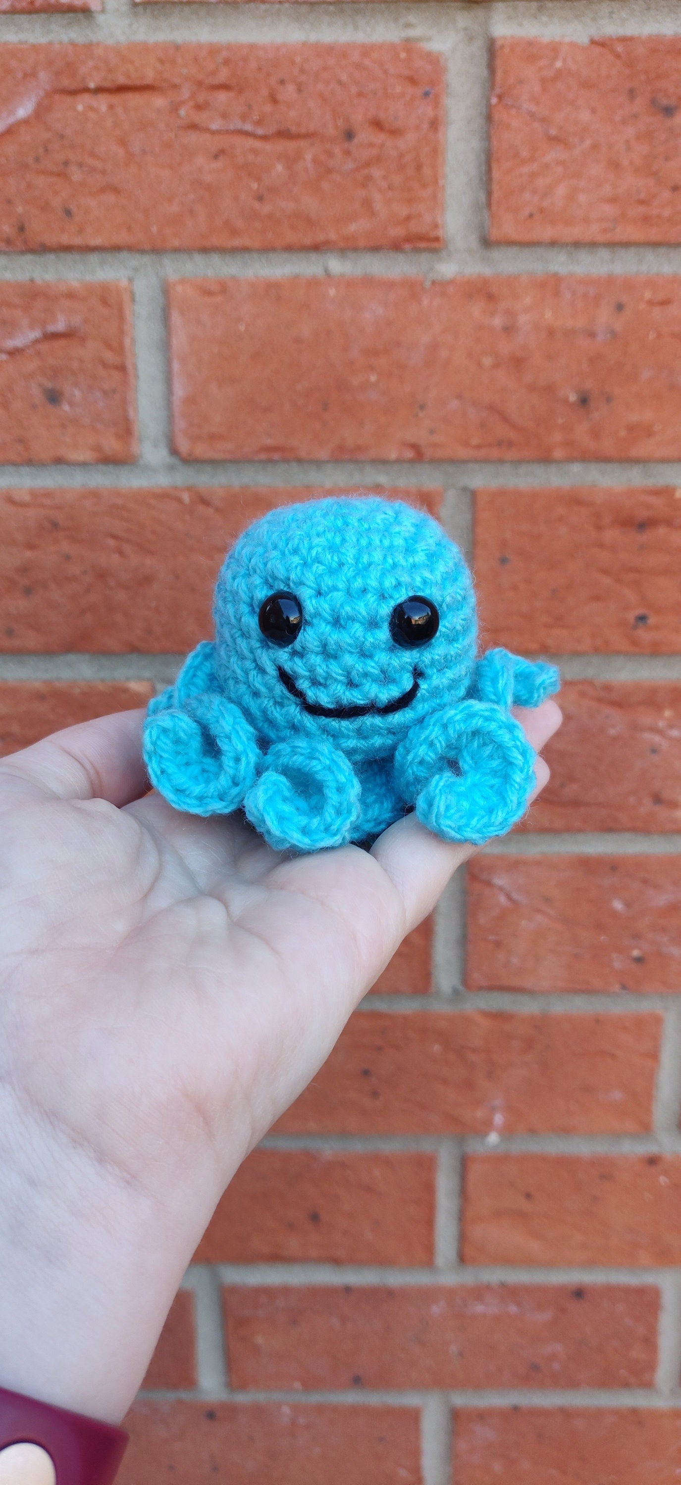 Blue Octopus Ornament Figure, Shelf Buddy, Shelf Sitter, Sea Themed Decor, Octopus Crochet Plush, Under the Sea Gift, Squid Gift