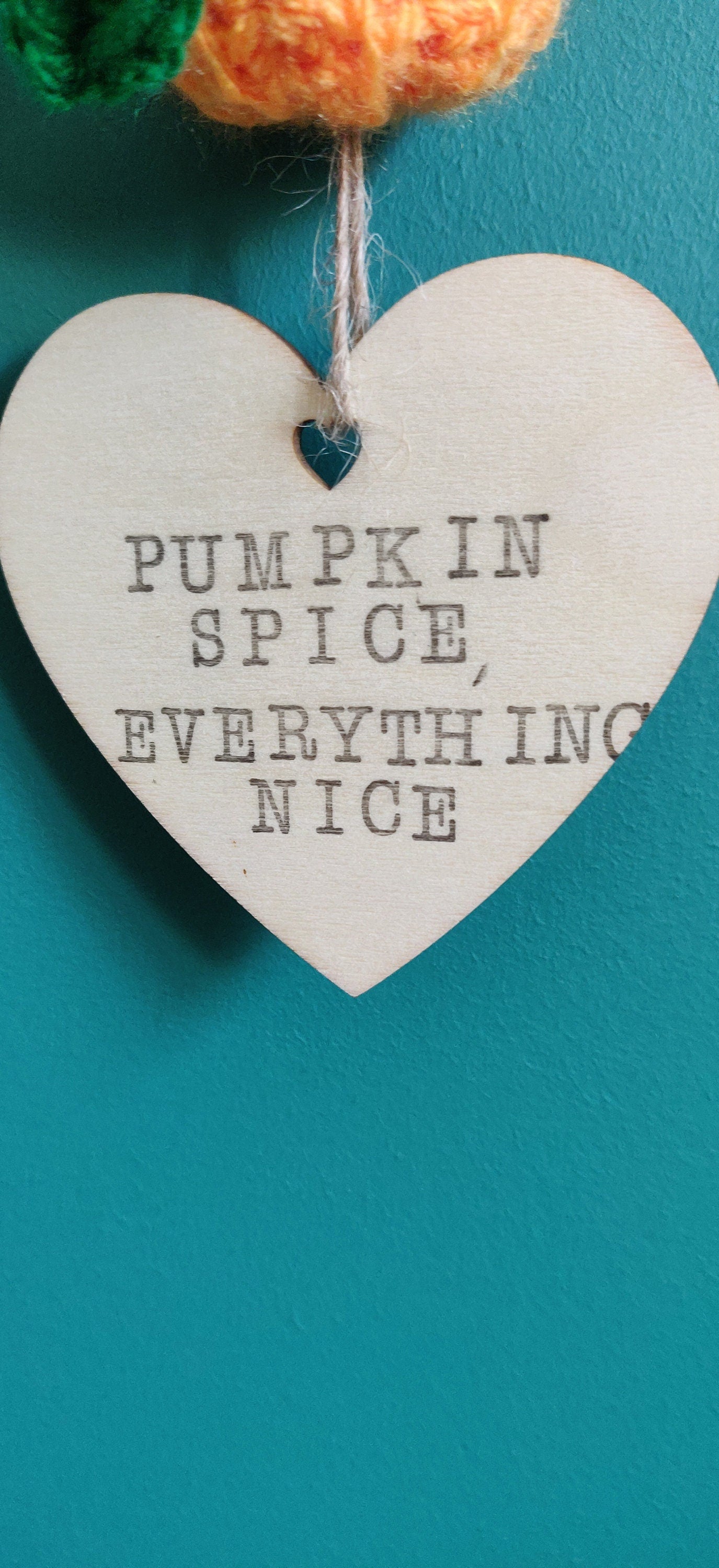 Pumpkin Spice, Everything Nice Sign, Autumn Hanging Decoration, Mini Pumpkin Sign, Crochet Pumpkin, Personalised Sign, Halloween Decor