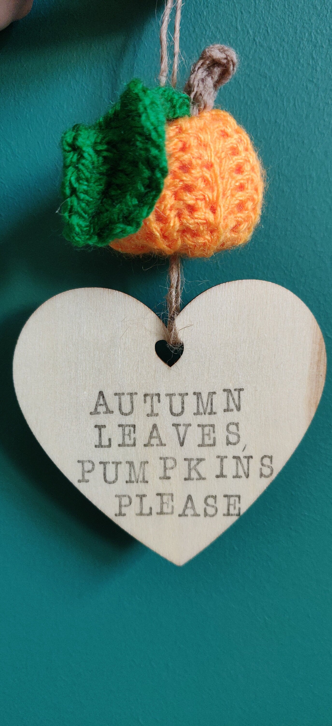 Crochet Pumpkin Autumn Wooden Sign, Personalized Halloween Decor