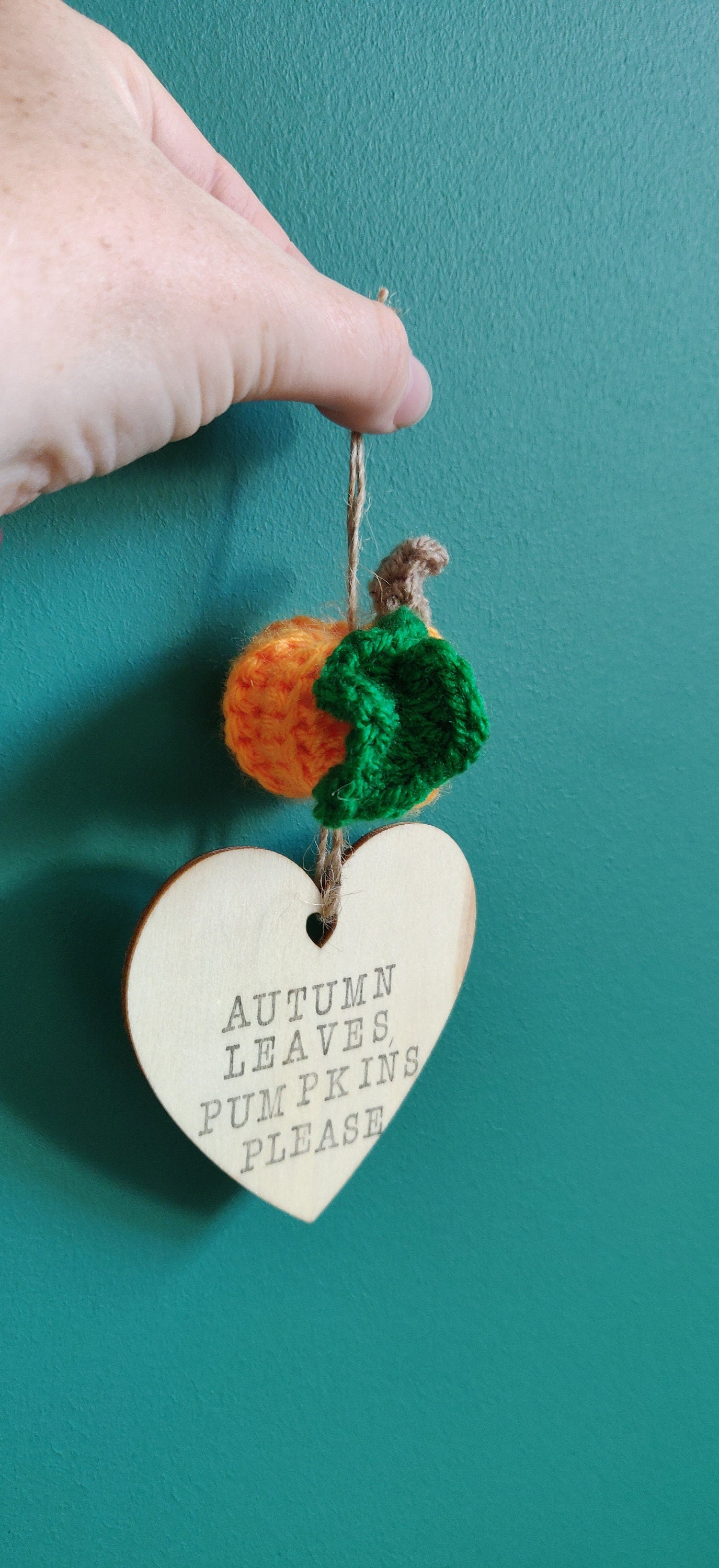 Crochet Pumpkin Autumn Wooden Sign, Personalized Halloween Decor