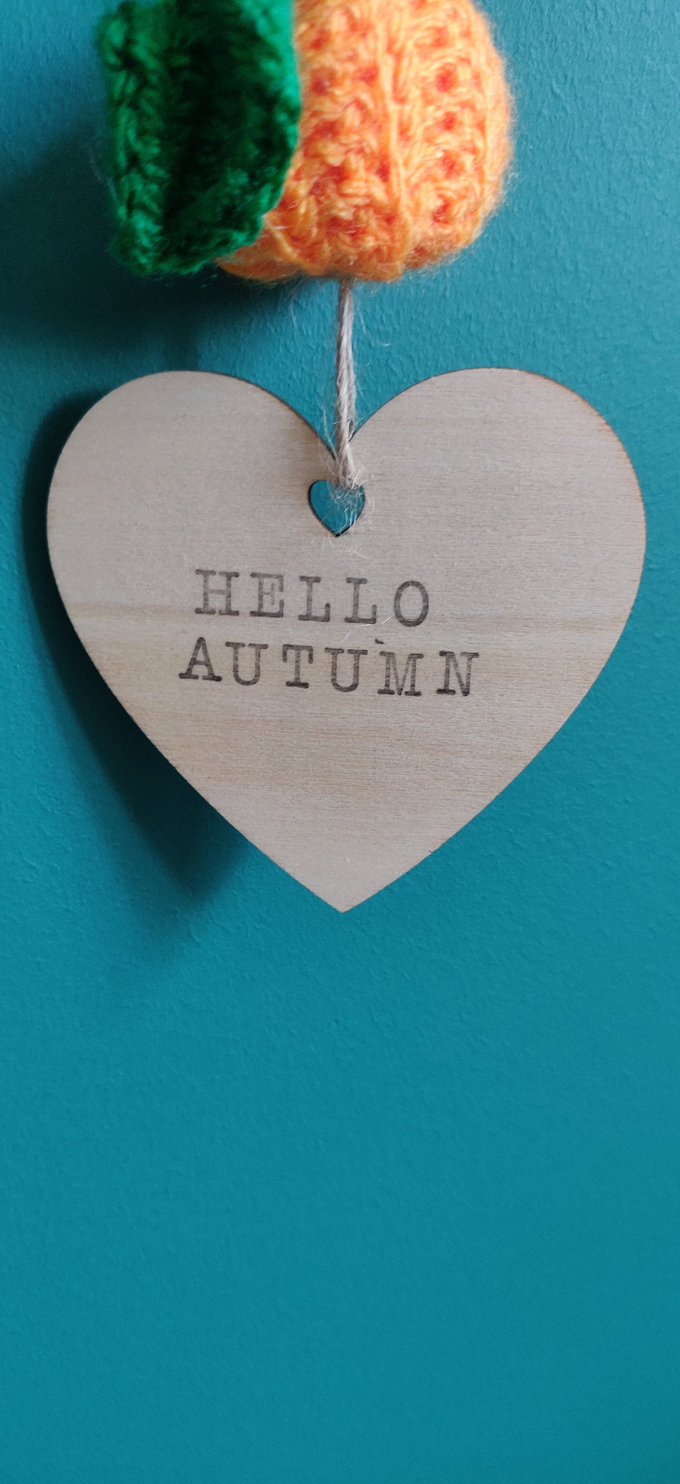 Hello Autumn Sign, Hanging Decoration, Fall Decor, Mini Pumpkin Sign, Crochet Pumpkin, Personalised Sign, Halloween Decor, Tiered Tray