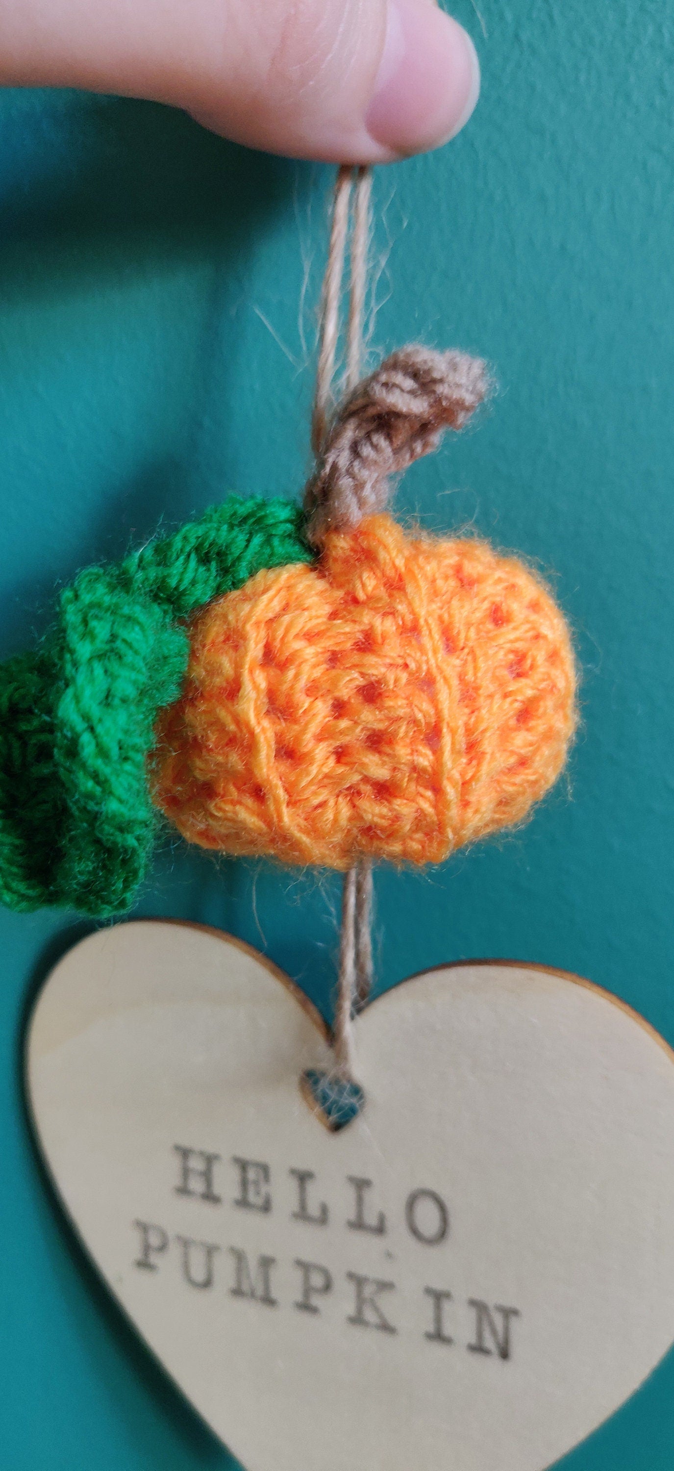 Hello Pumpkin Sign, Hanging Decoration, Fall Decor, Mini Pumpkin Sign, Crochet Pumpkin, Personalised Sign, Halloween Decor, Tiered Tray