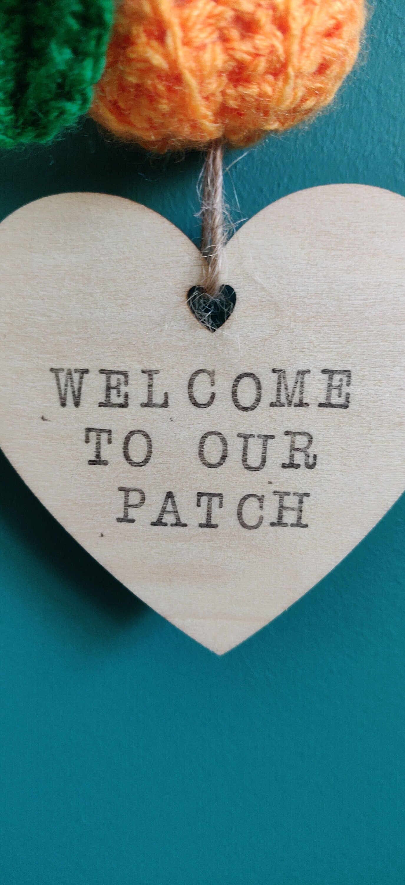 Welcome To Our Patch Sign, New Home Gift, Pumpkin Patch Plaque, Autumn Decoration, Orange Mini Pumpkin, Crochet Pumpkin, Wooden Sign