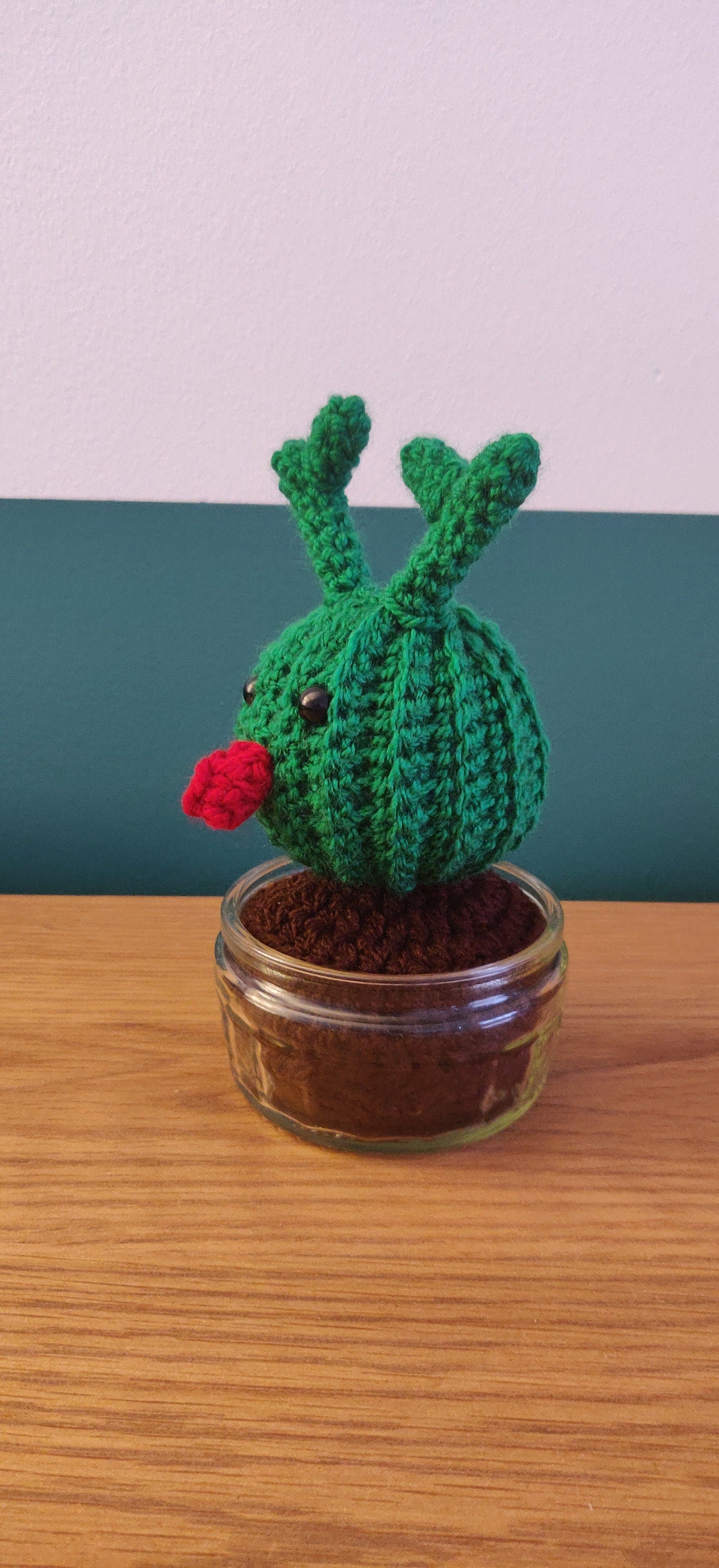Cute Reindeer Cactus, Crochet Christmas Cactus, Fun Christmas Gift for Him, Reindeer Table Decoration, Reindeer Antlers, Rudolf Decoration