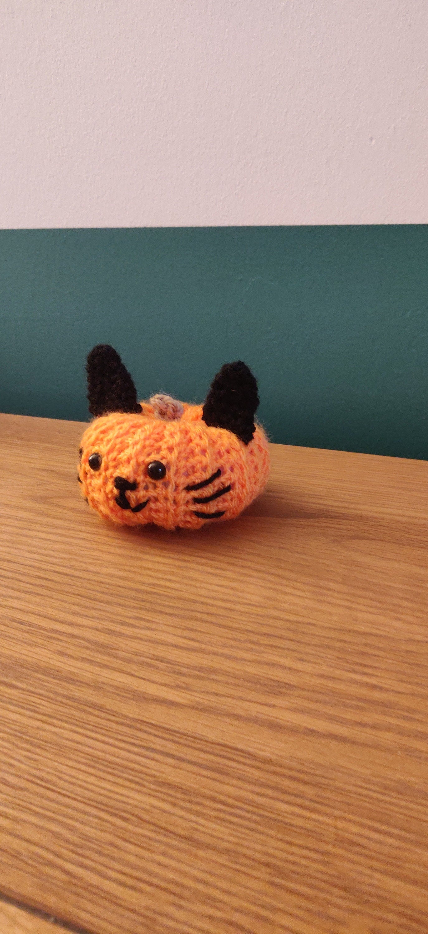 Crochet Black Cat Pumpkin, Halloween Decoration