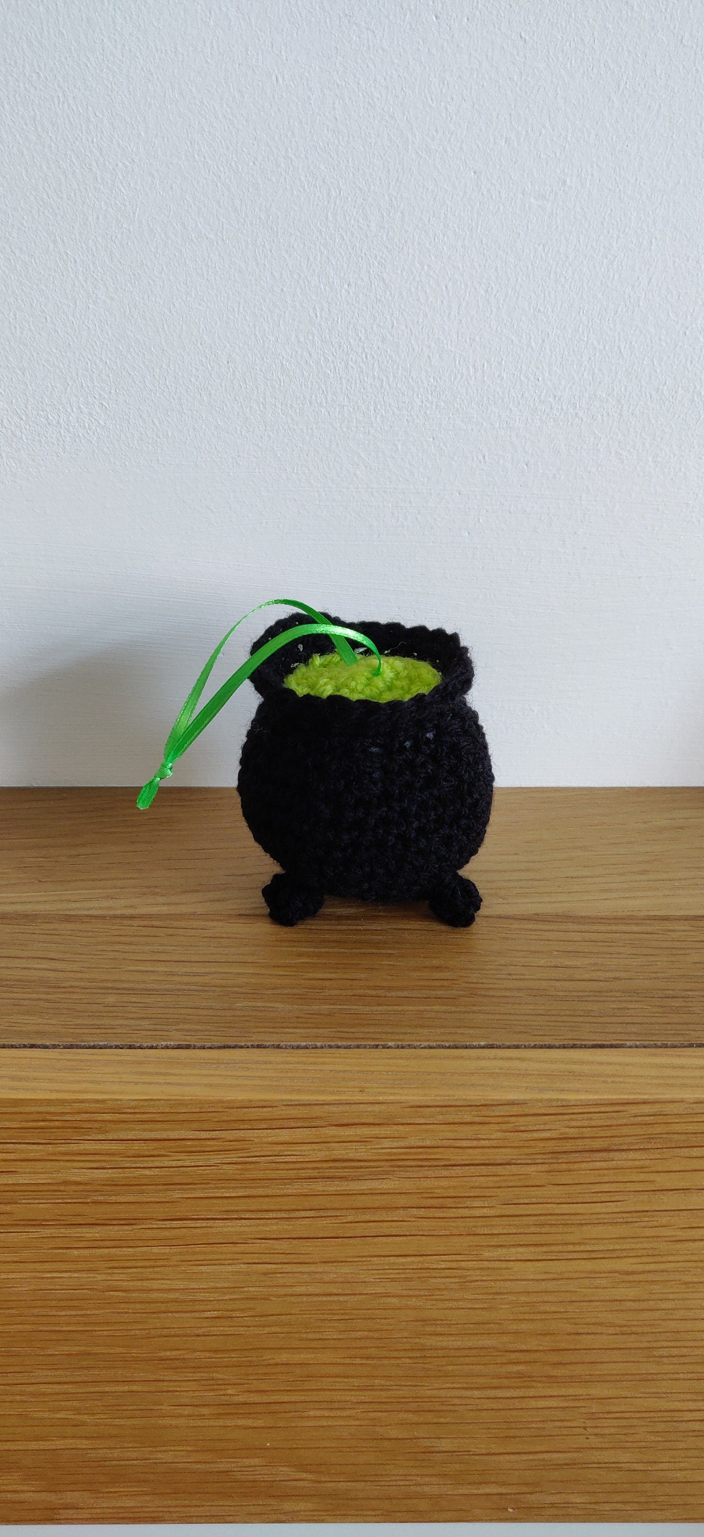 Crocheted Cauldron Hanging Decoration, Witchy Halloween Decor