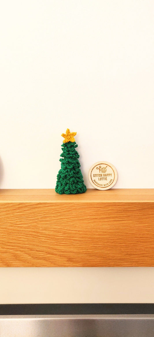 Crochet Mini Christmas Tree with Star: Handmade Holiday Decor