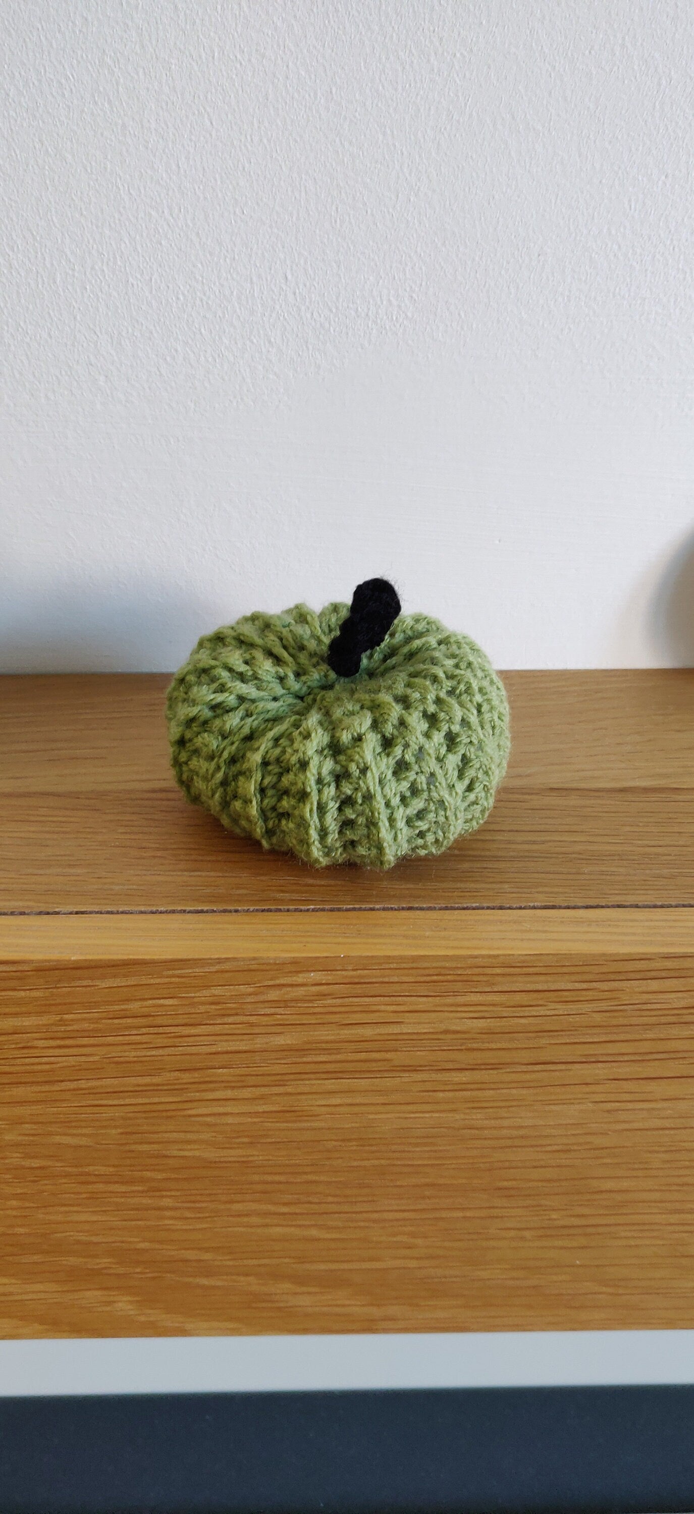 Crochet Zombie Pumpkin: Green Halloween Frankenstein Decoration